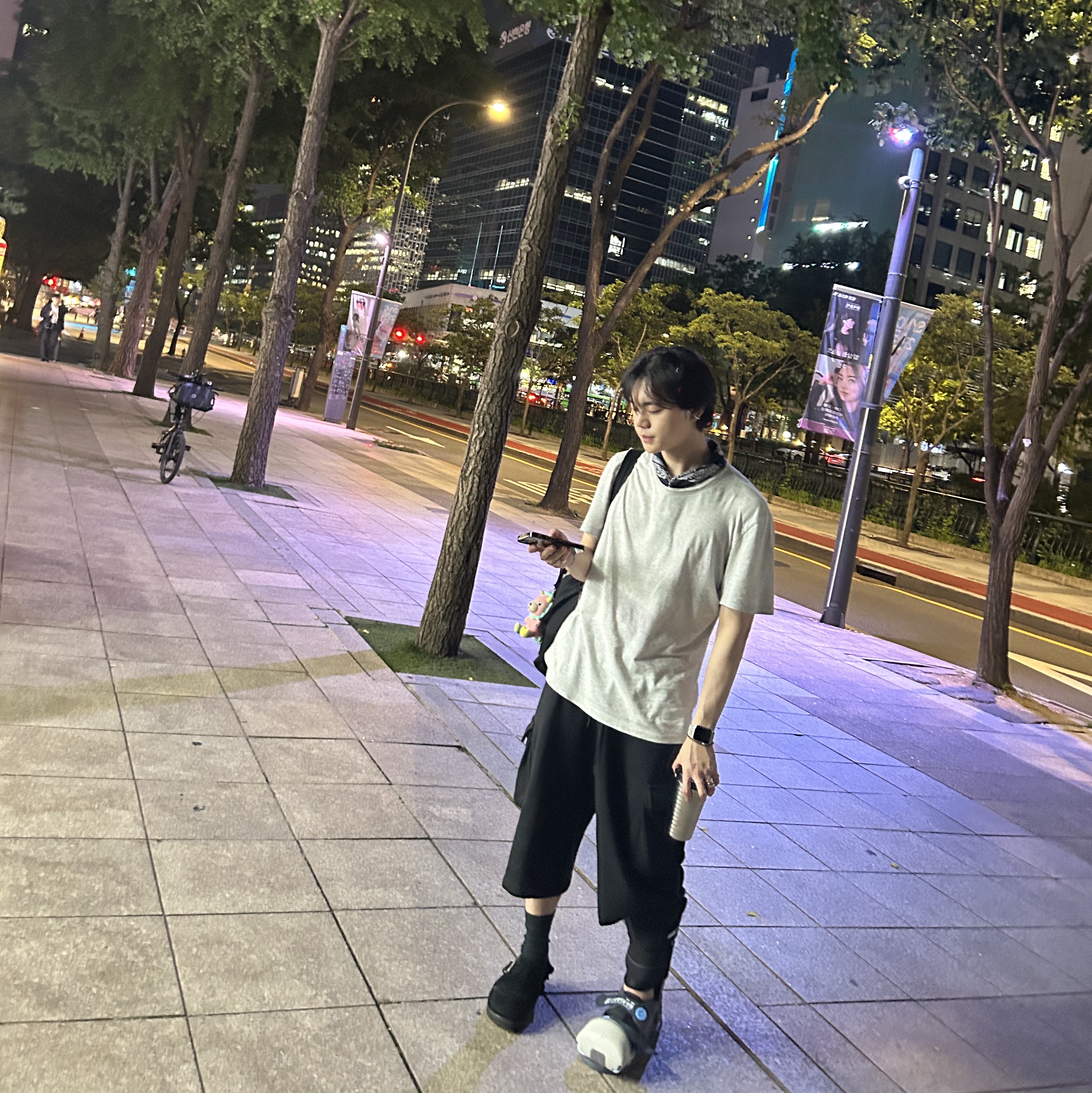 [프리오더] Polyteru Sliders Shoes Black, Polyteru Human Index index 1/2 Cargo Pants Black 착용 스타일