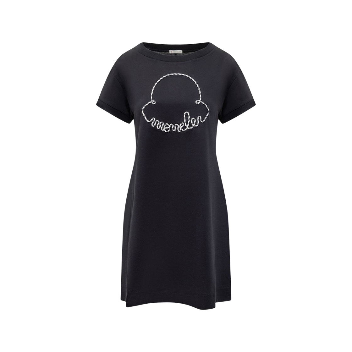 J1-093-8I00015-89AJU-778 (W) Moncler Logo Cotton Dress Navy Blue - 24SS
