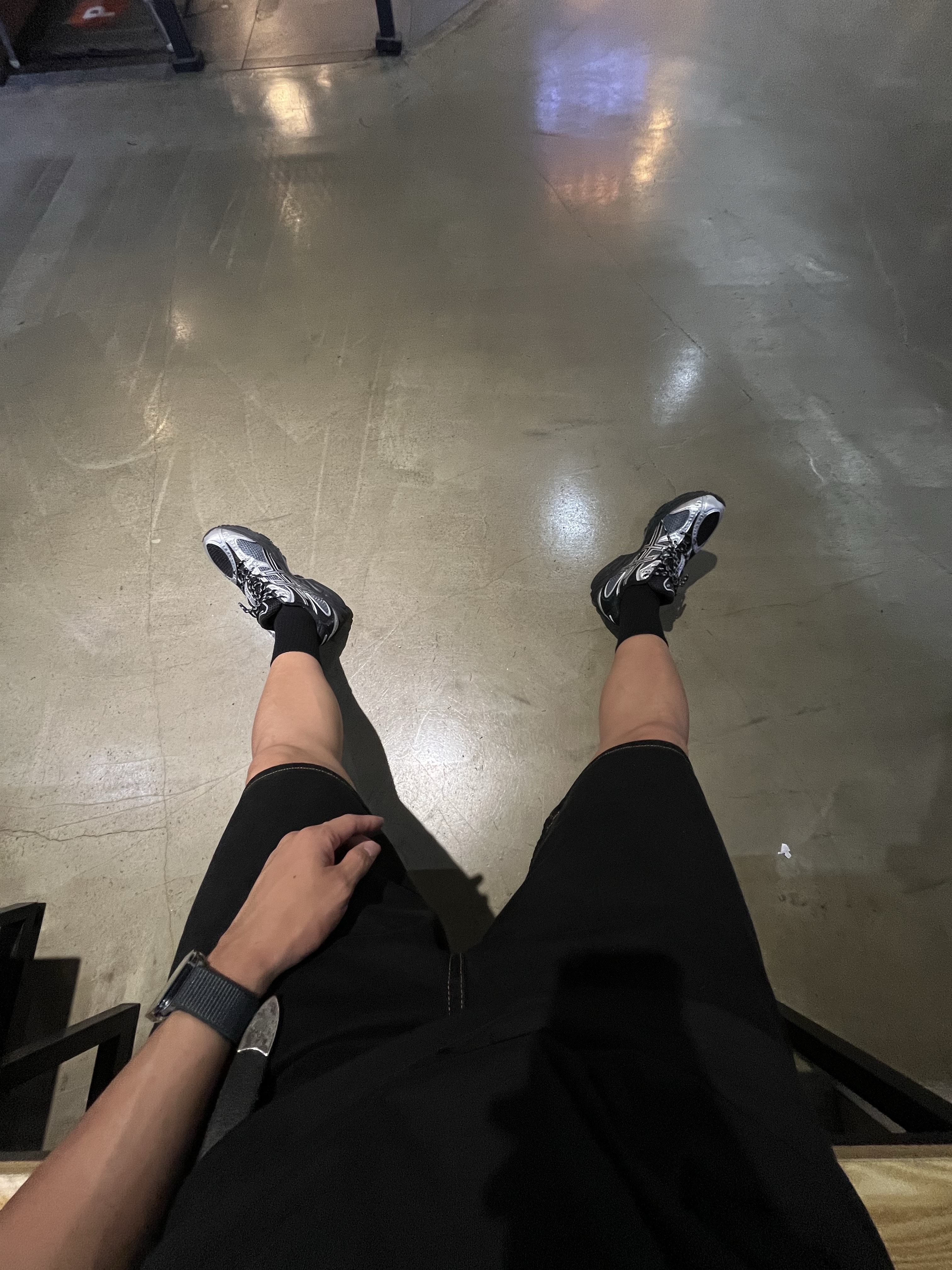 Asics Gel-Nimbus 10.1 Black Pure Silver - Korea Exclusive, Stussy Denim Big OL' Shorts Washed Black 착용 스타일