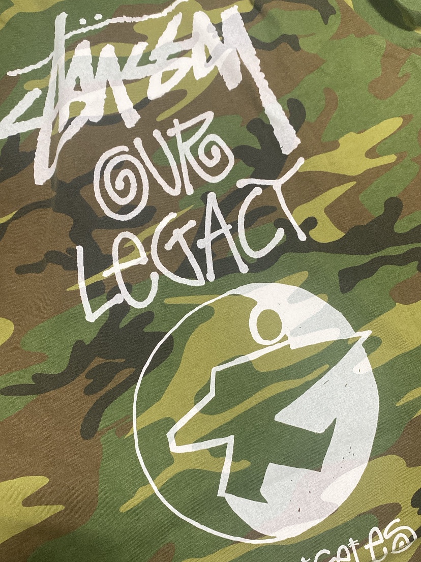 Stussy x Our Legacy Work Shop Surfman Pigment Dyed T-Shirt Camo 착용 스타일 - 1
