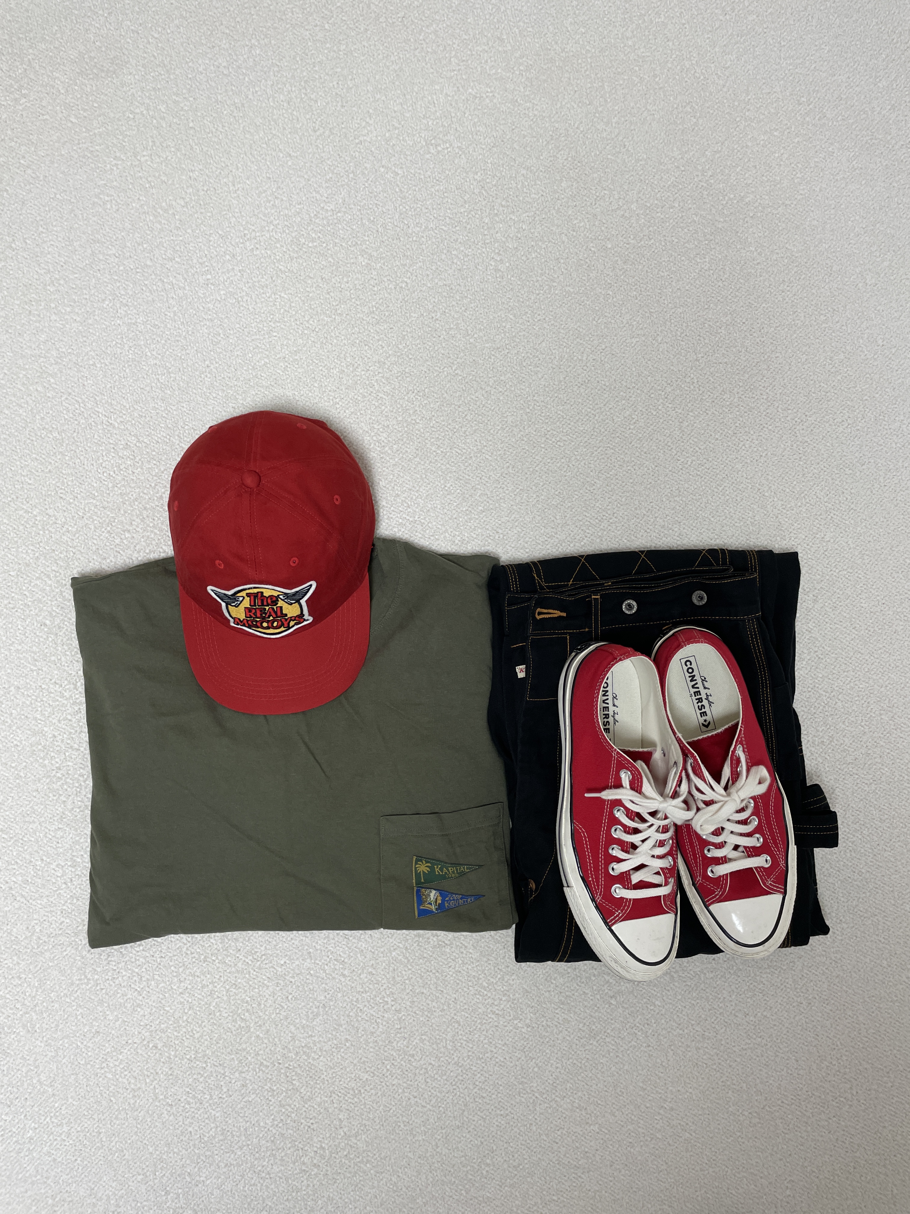Converse Chuck 70 Ox Vintage Canvas Enamel Red 착용 스타일 - 1