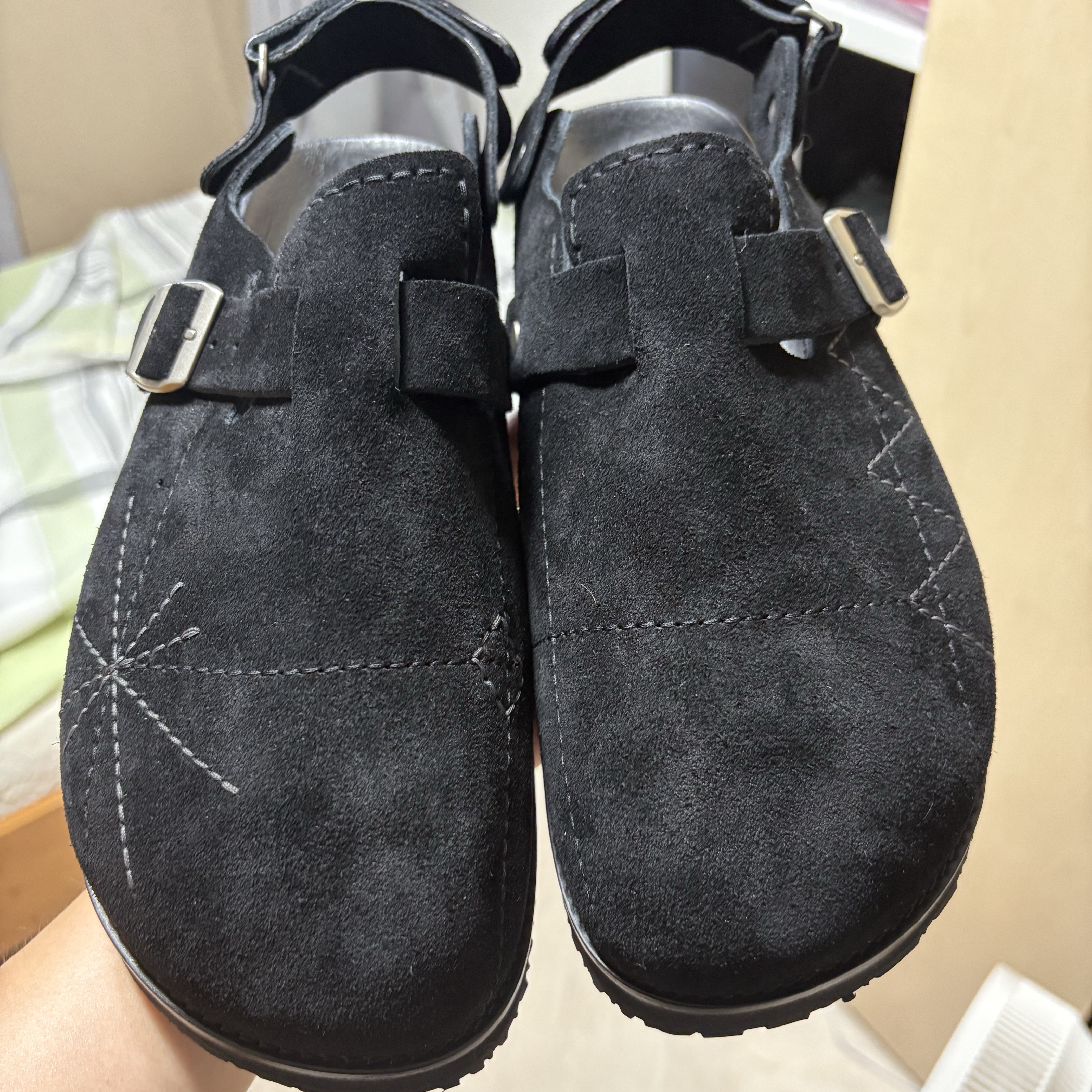 [프리오더] Polyteru Sliders Shoes Black 착용 스타일