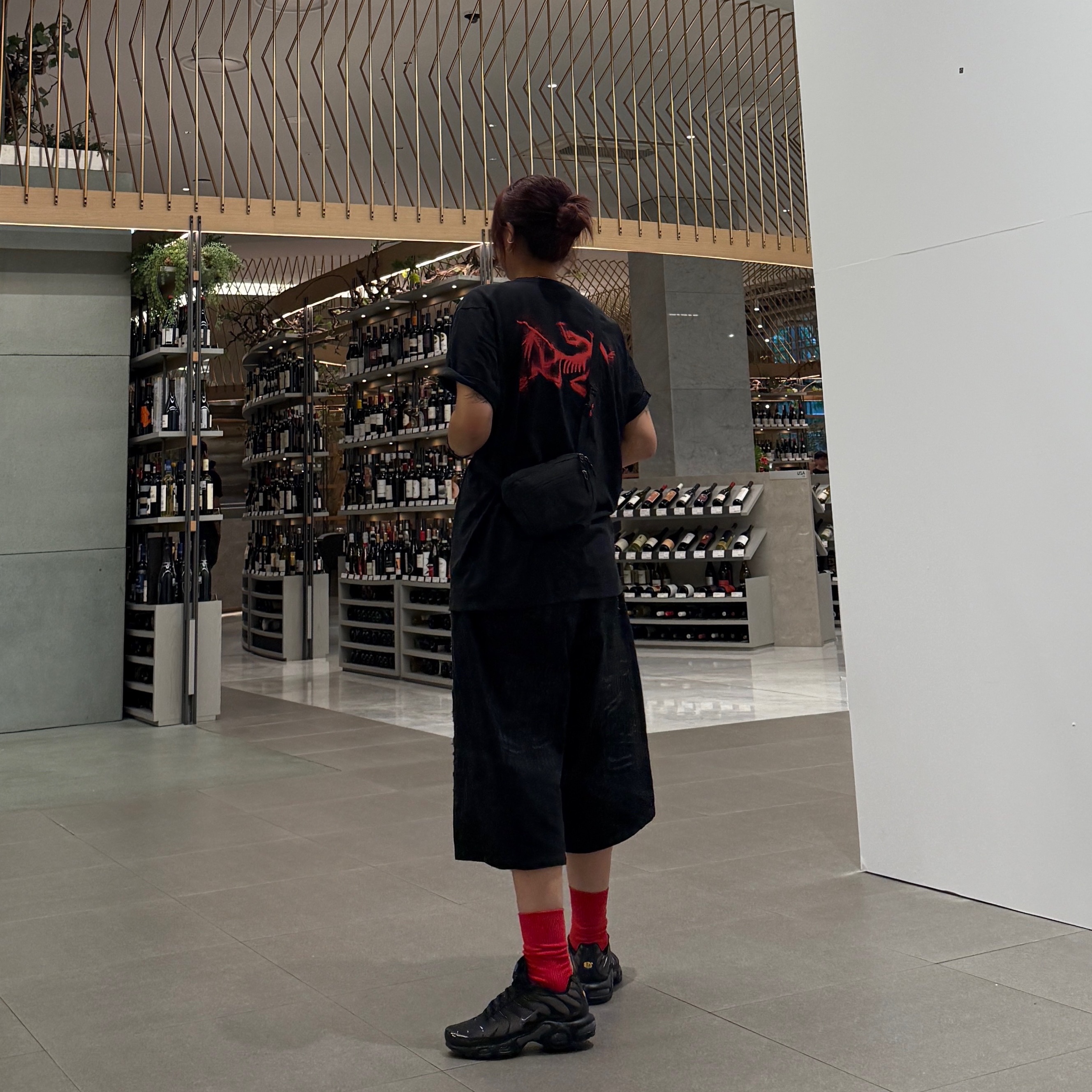 Arc'teryx Kragg SL Cotton Blurred Bird SS T-Shirt Black Dynasty, Arc'teryx Mantis 1 Waistpack Black II 착용 스타일