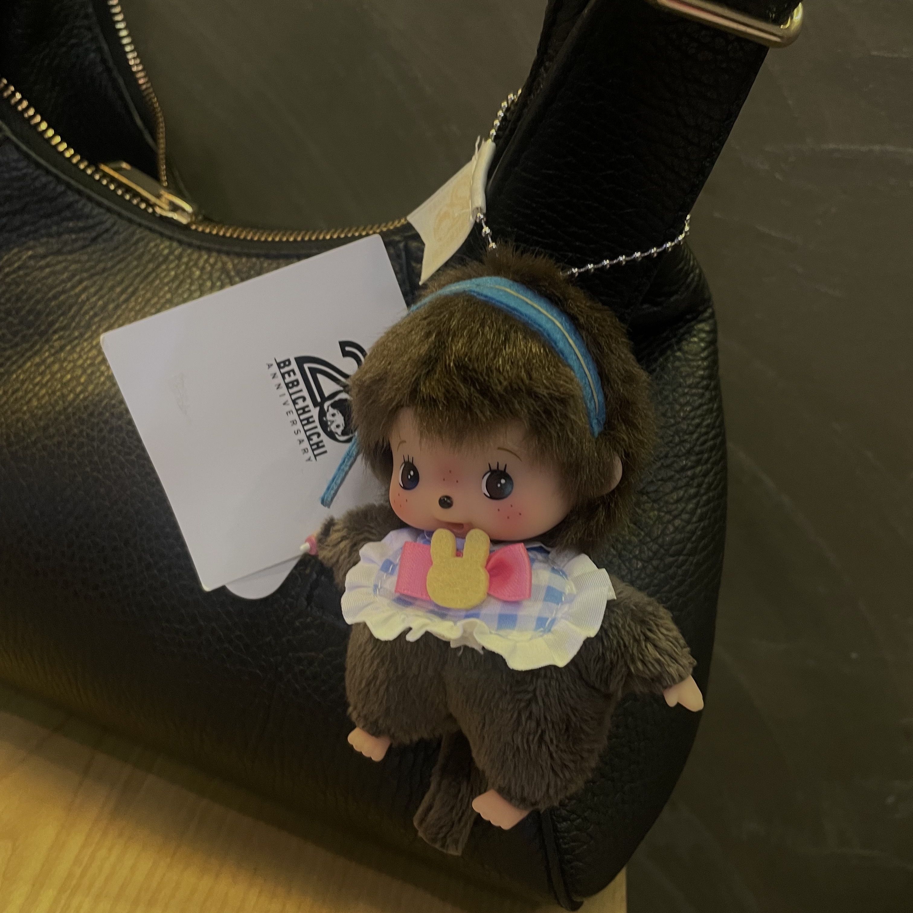 Monchhichi Idol SS Bebichhichi Key Chain Blue 착용 스타일 - 1