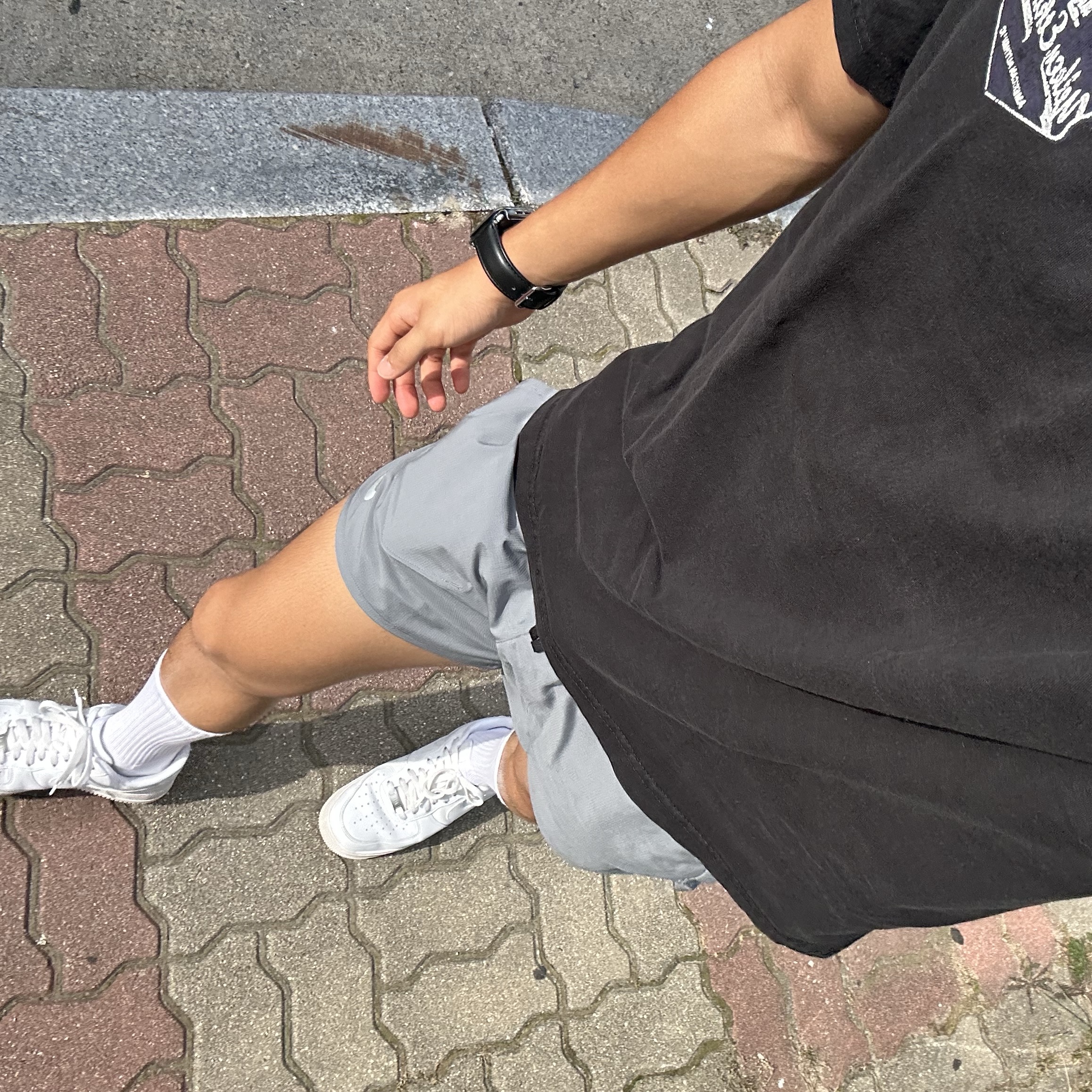 Nike Dri-Fit Stride 5 Inch Brief Lined Running Shorts Smoke Grey Black - Asia, Nike Air Force 1 '07 Low White 착용 스타일