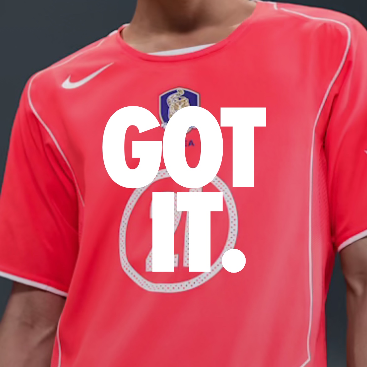 Nike Park Ji-Sung South Korea 2004 Total 90 Reissue Soccer Replica Jersey (Marking Ver.) 착용 스타일 - 3