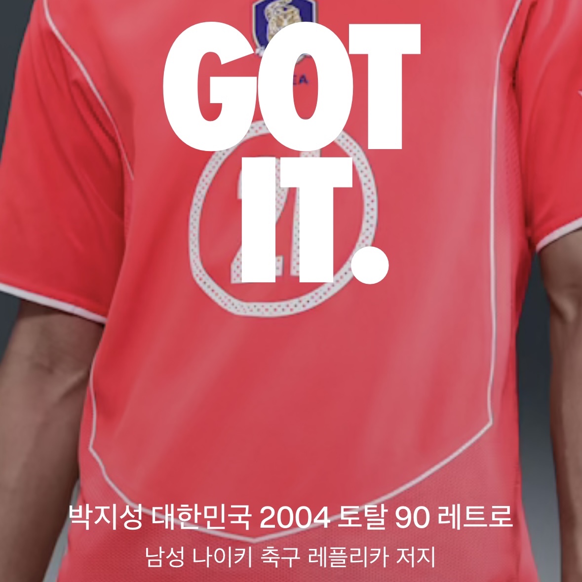 Nike Park Ji-Sung South Korea 2004 Total 90 Reissue Soccer Replica Jersey (Marking Ver.) 착용 스타일