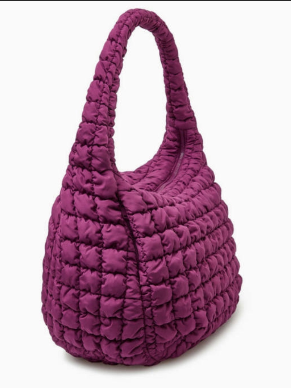 COS Quilted Oversized Shoulder Bag Burgundy 착용 스타일 - 3