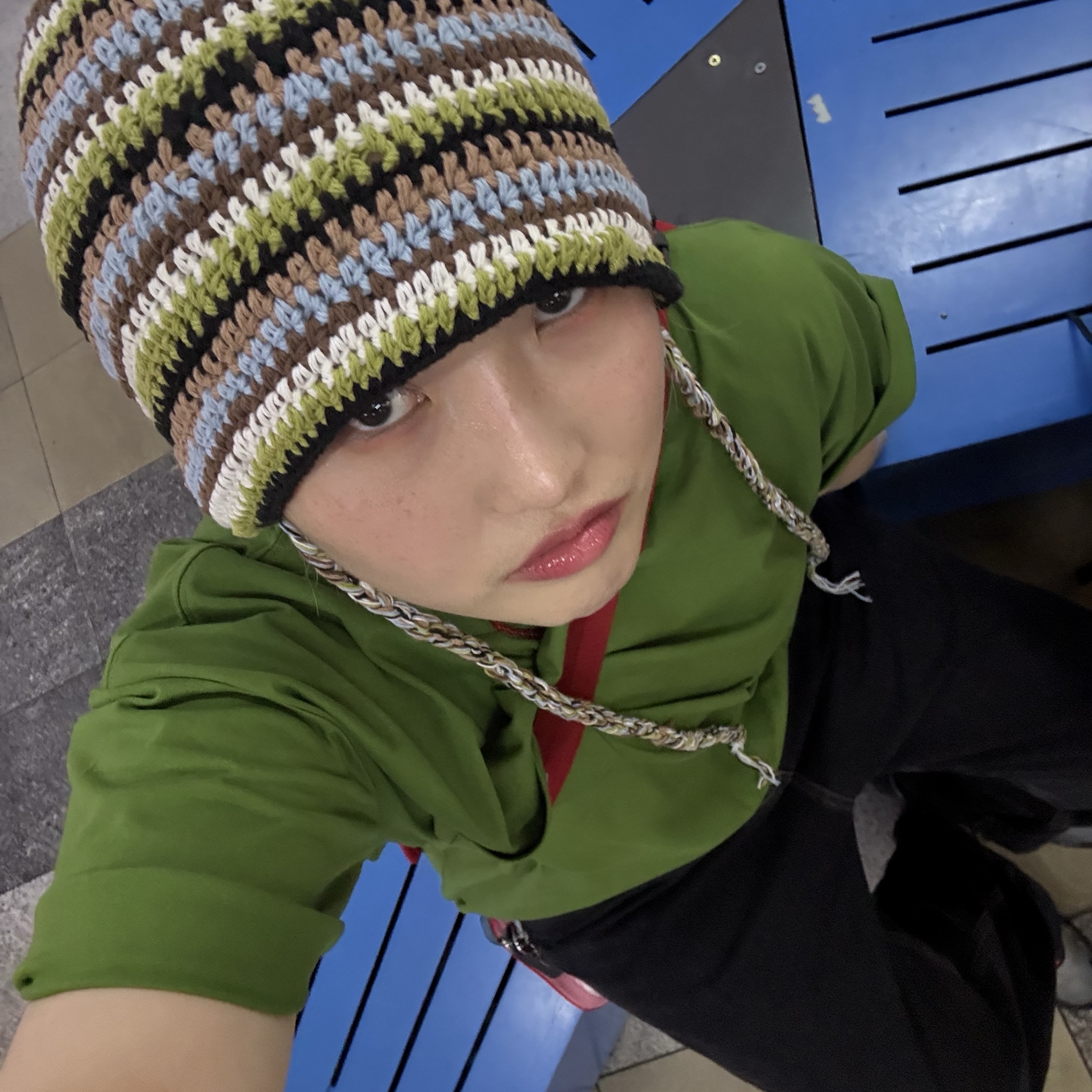 Stussy Twisted Yarn Plaid Zip Shirt Green, Obey Kenny Relaxed T-Shirt Coronet Blue Multi 착용 스타일 - 3