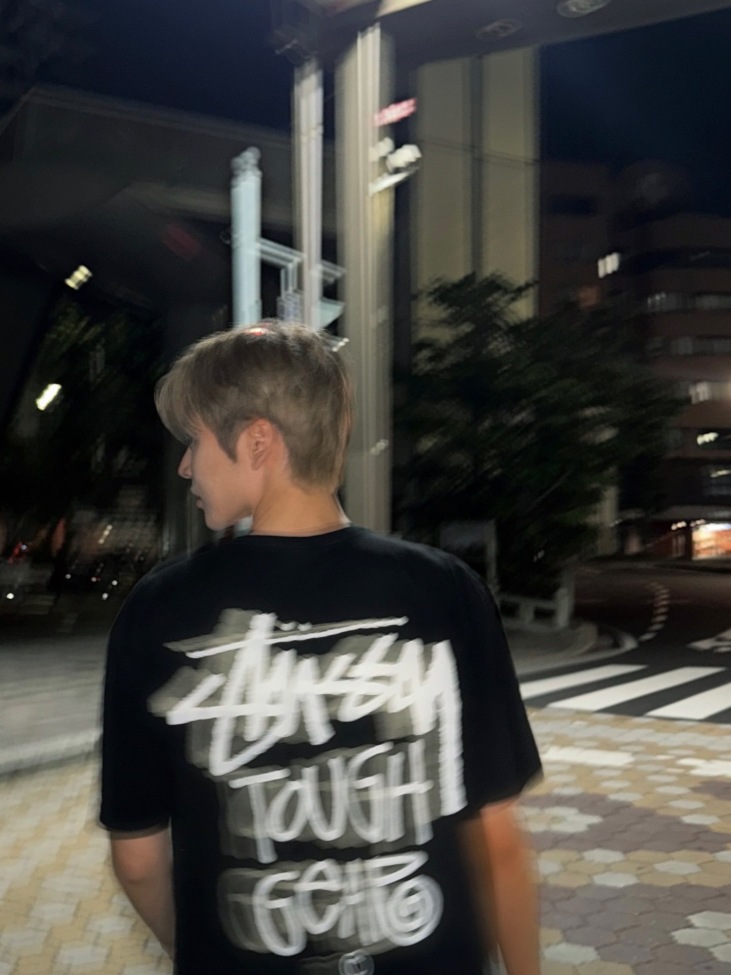 Stussy Tough Gear T-Shirt Black 착용 스타일 - 1