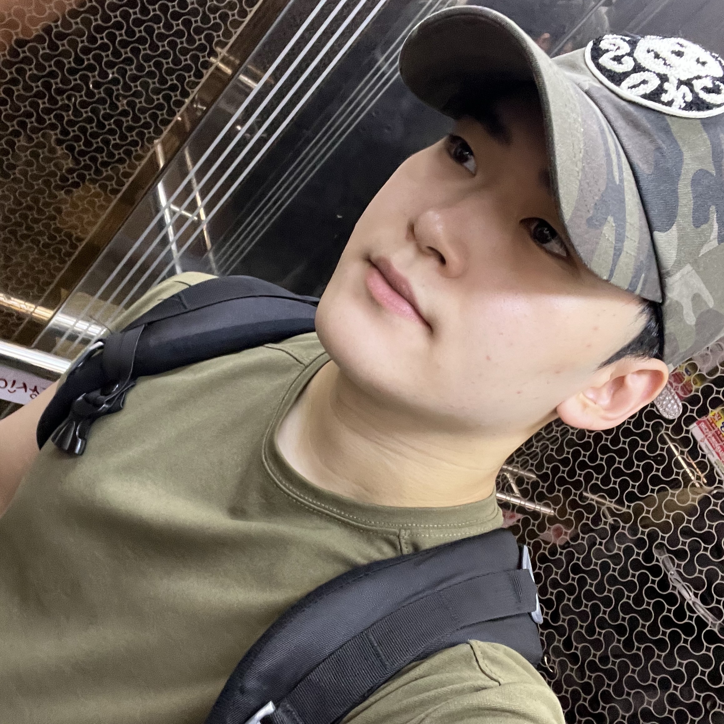 ETCE Ghost Cap Brown Camo 착용 스타일
