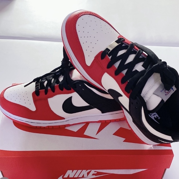 Nike x NBA Dunk Low Retro EMB Black and Chile Red 착용 스타일