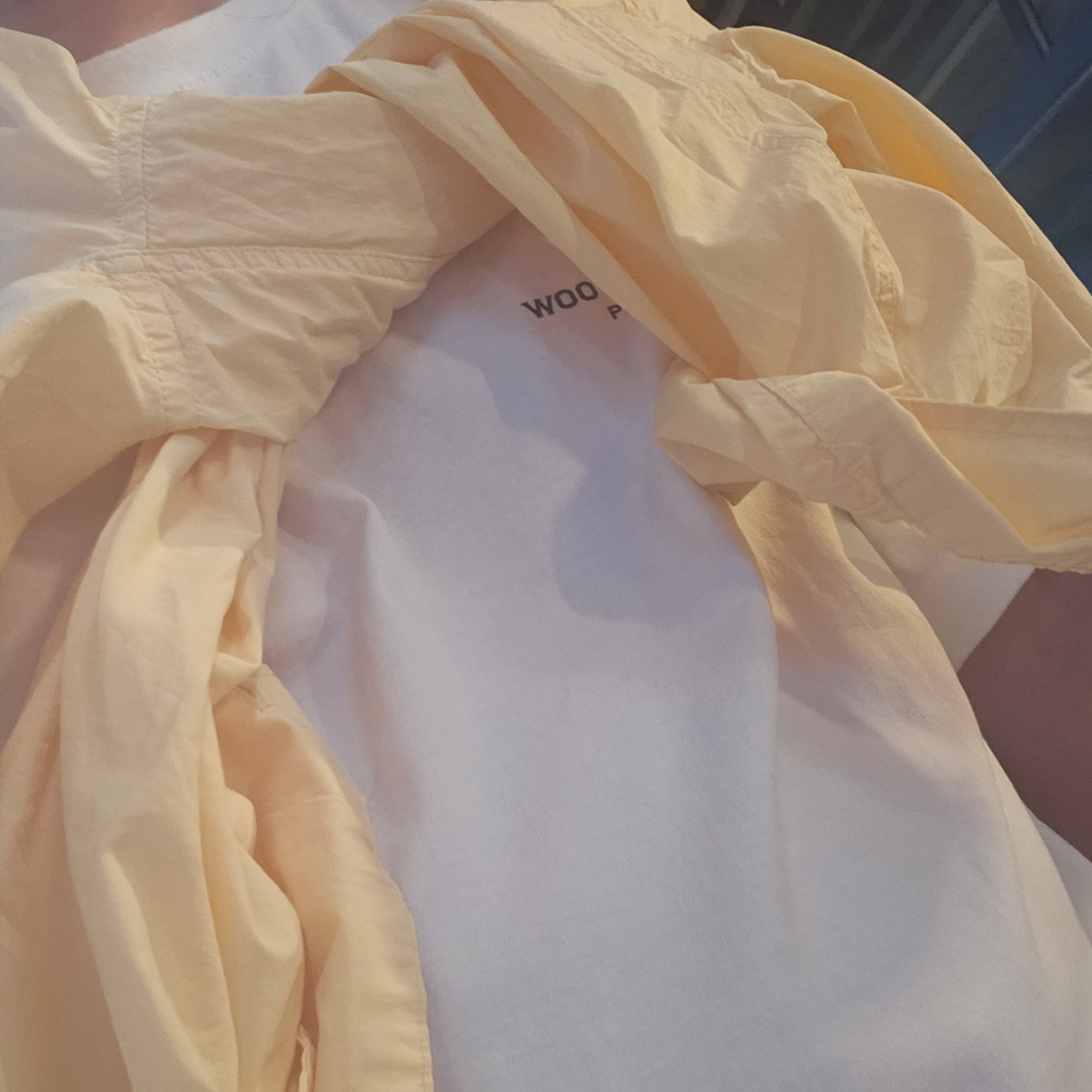 Wooyoungmi Flower Print Back Logo T-Shirt White - 22SS 착용 스타일