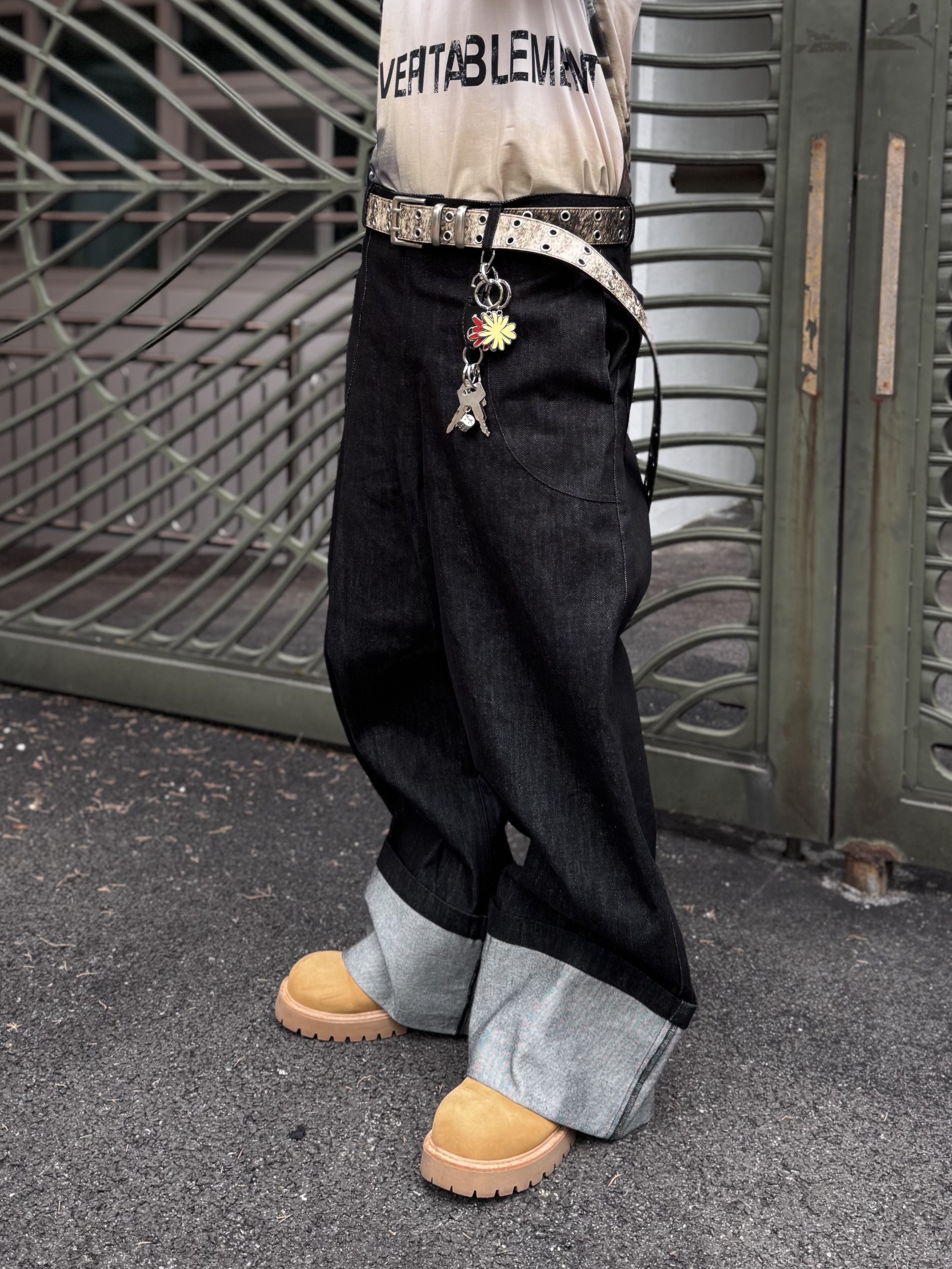 MJD x Kamien Double Hole Belt Oak Brown, Kinchi x My Name Is Peter Boots - 888 (a) Yellow 착용 스타일 - 3