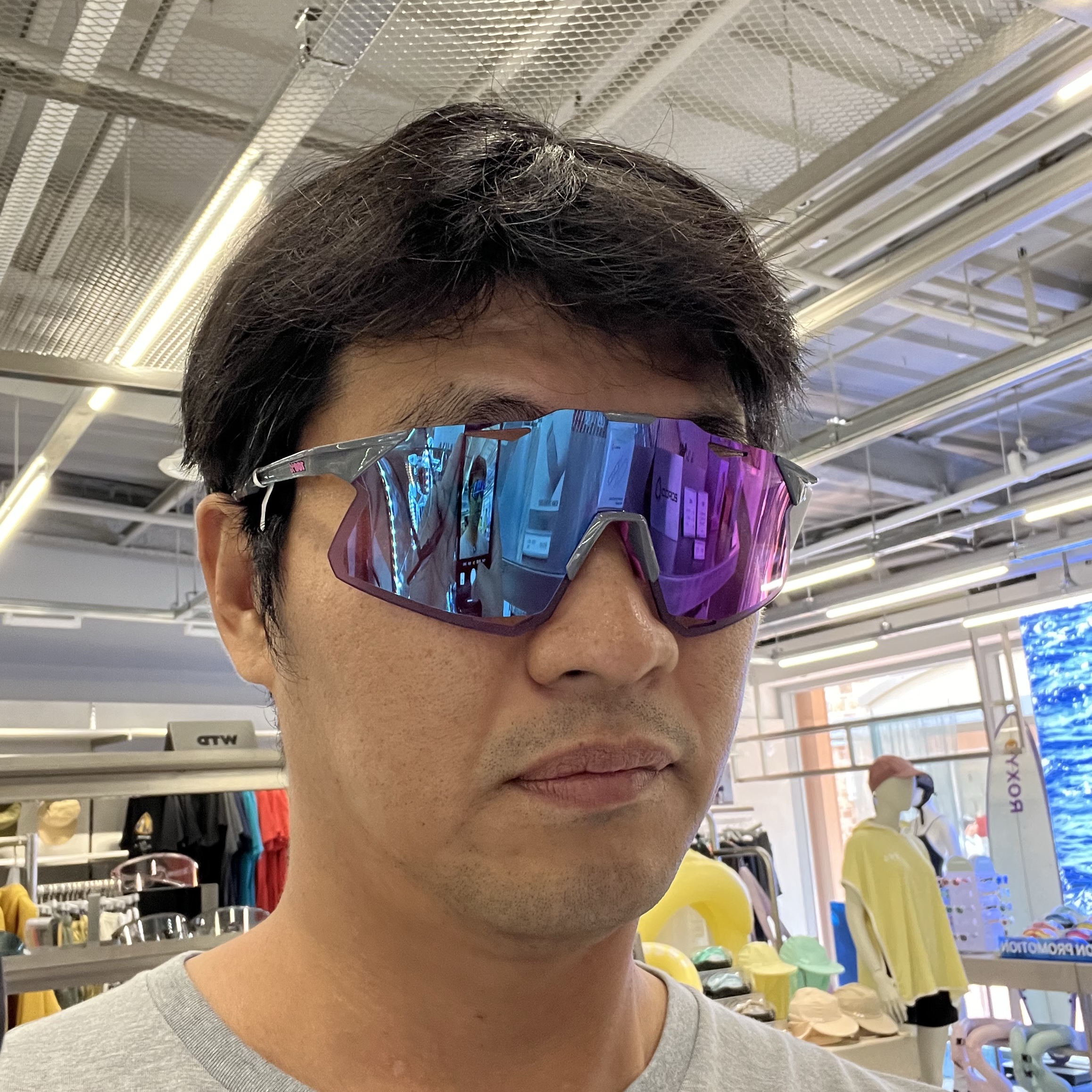 100% Hypercraft Tokyo Night Purple Multilayer Mirror Lens 착용 스타일