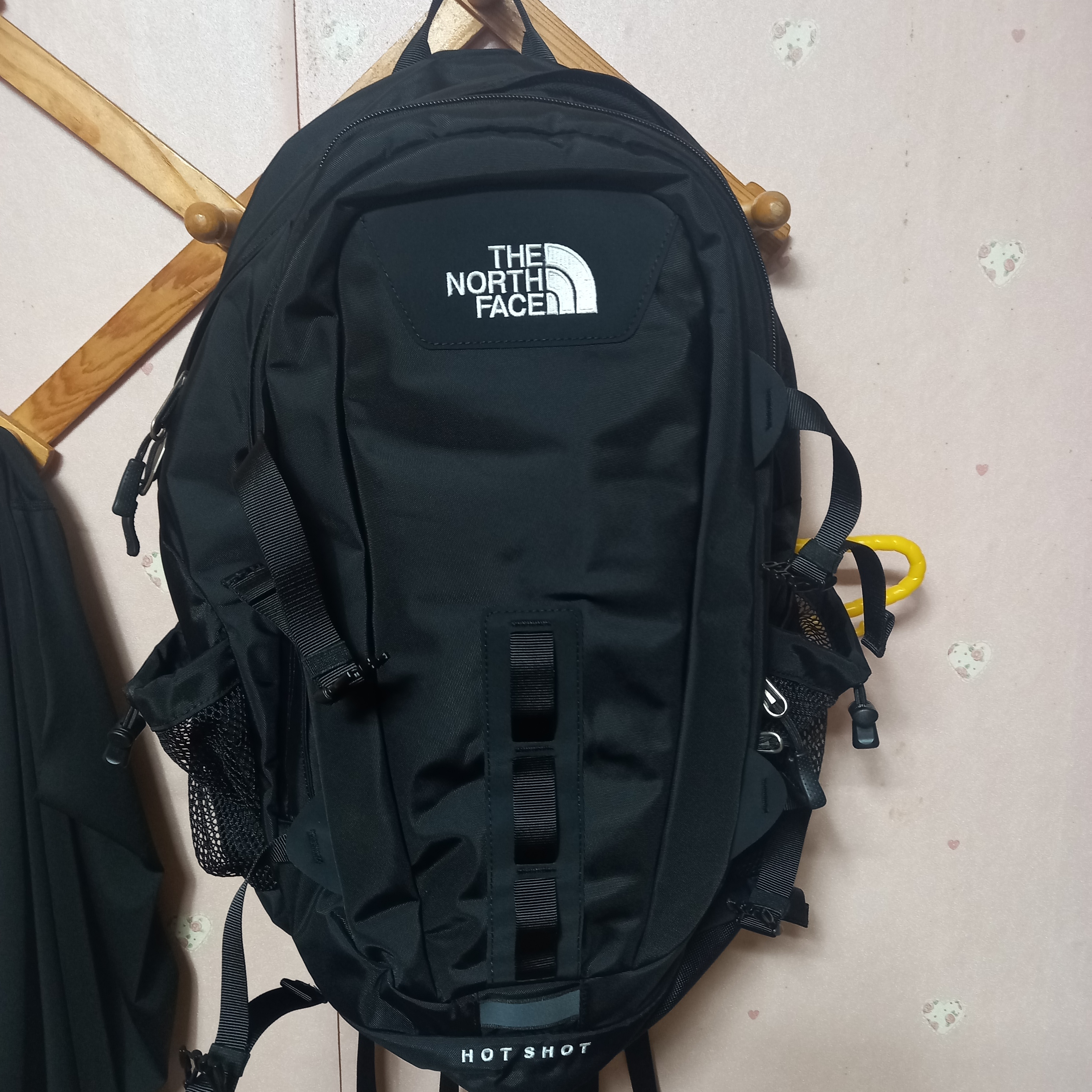 The North Face Hot Shot Black 착용 스타일