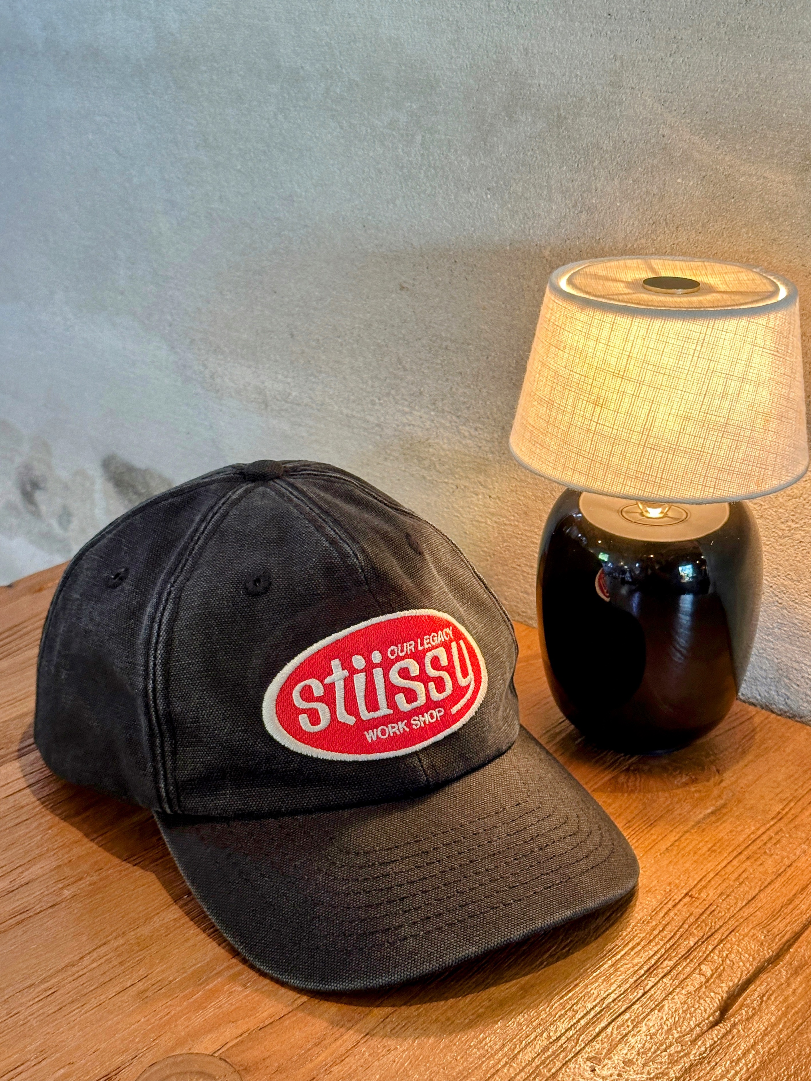 Stussy x Our Legacy Work Shop Mid-depth Cap Black 착용 스타일
