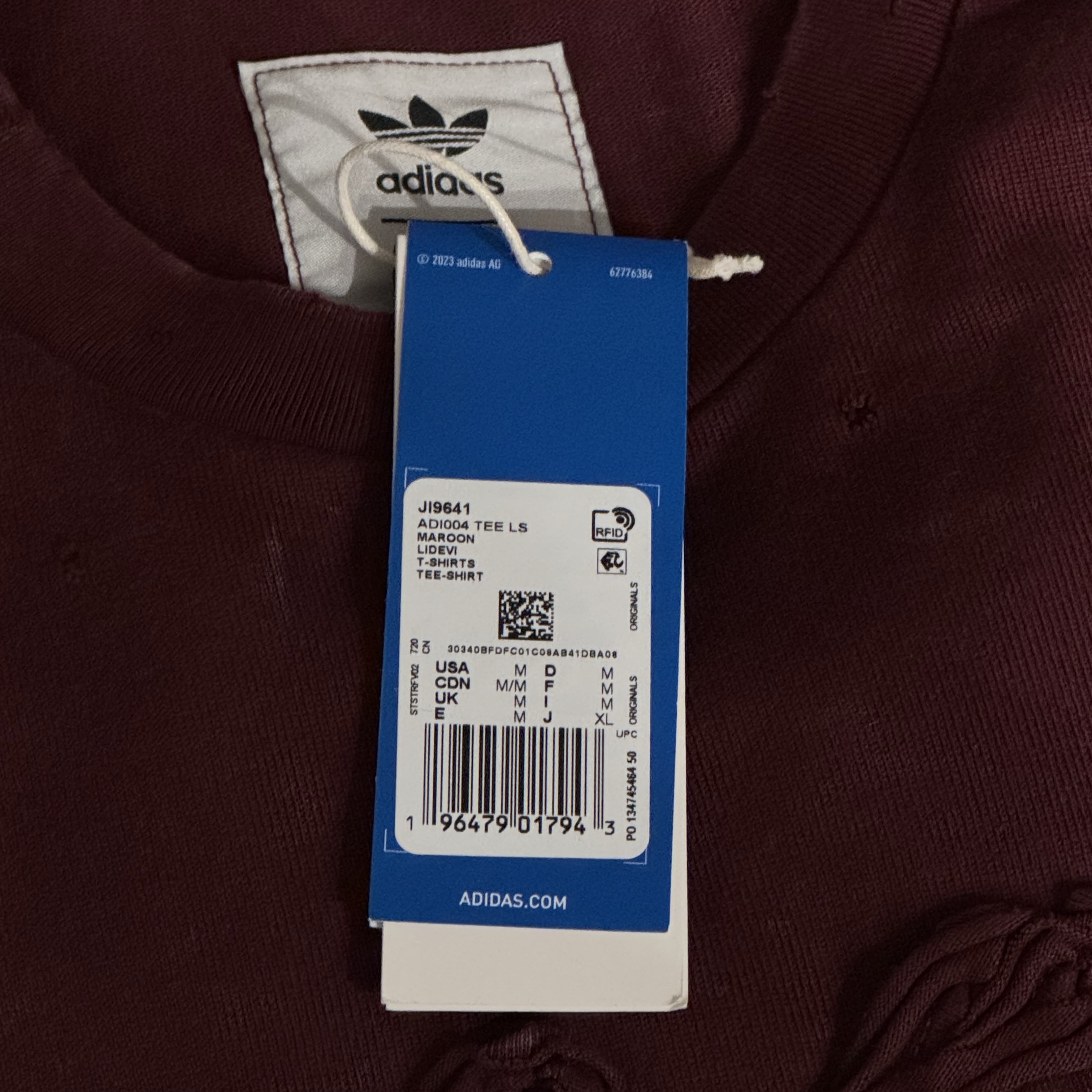 Adidas x Song for the Mute Long Sleeve T-Shirt Maroon - US Sizing 착용 스타일 - 2