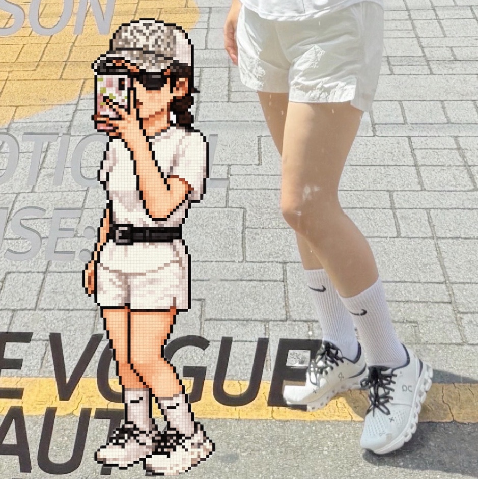 (W) On Running Cloud X 4 Ivory Black 착용 스타일 - 2