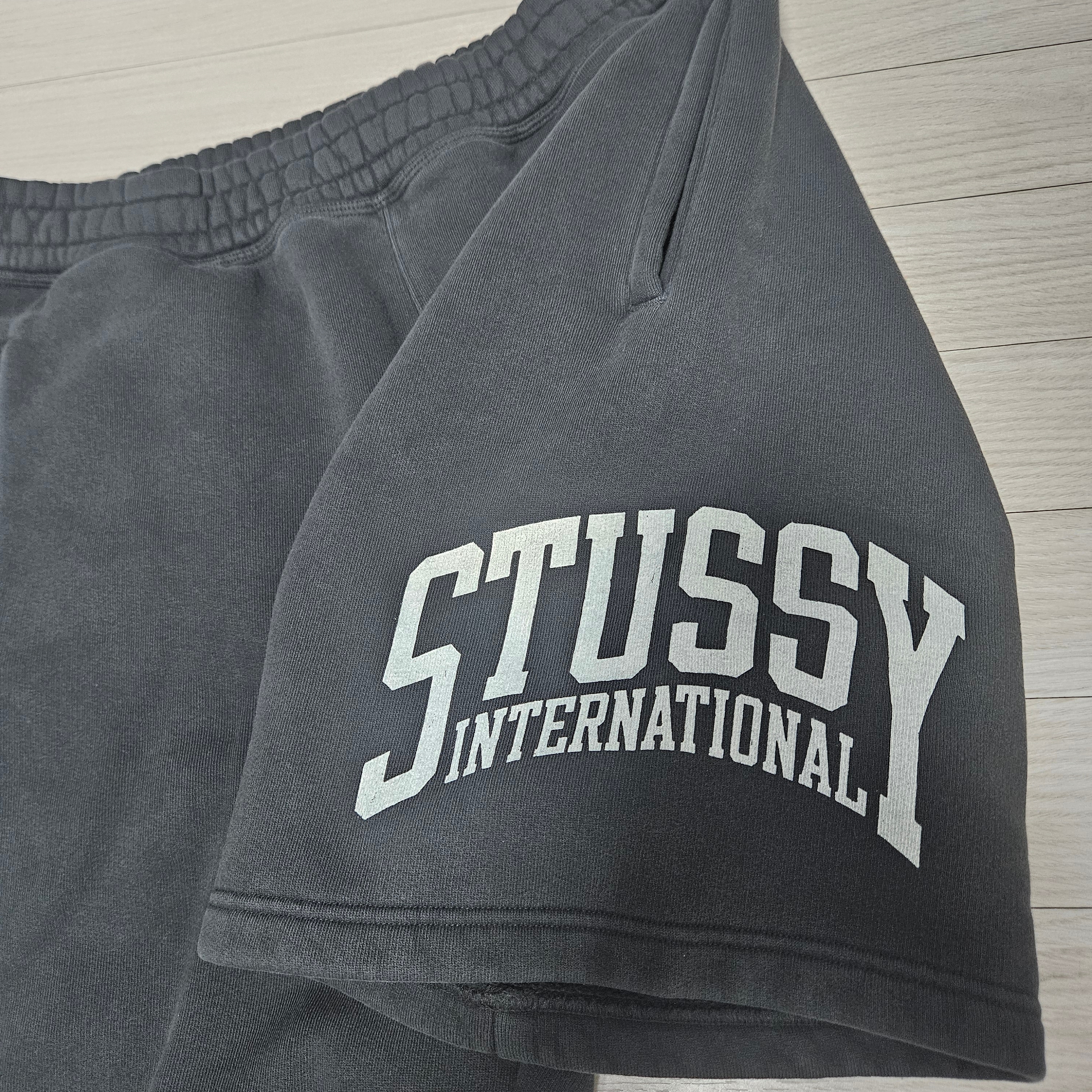 Stussy Fleece International Shorts Washed Black 착용 스타일 - 2