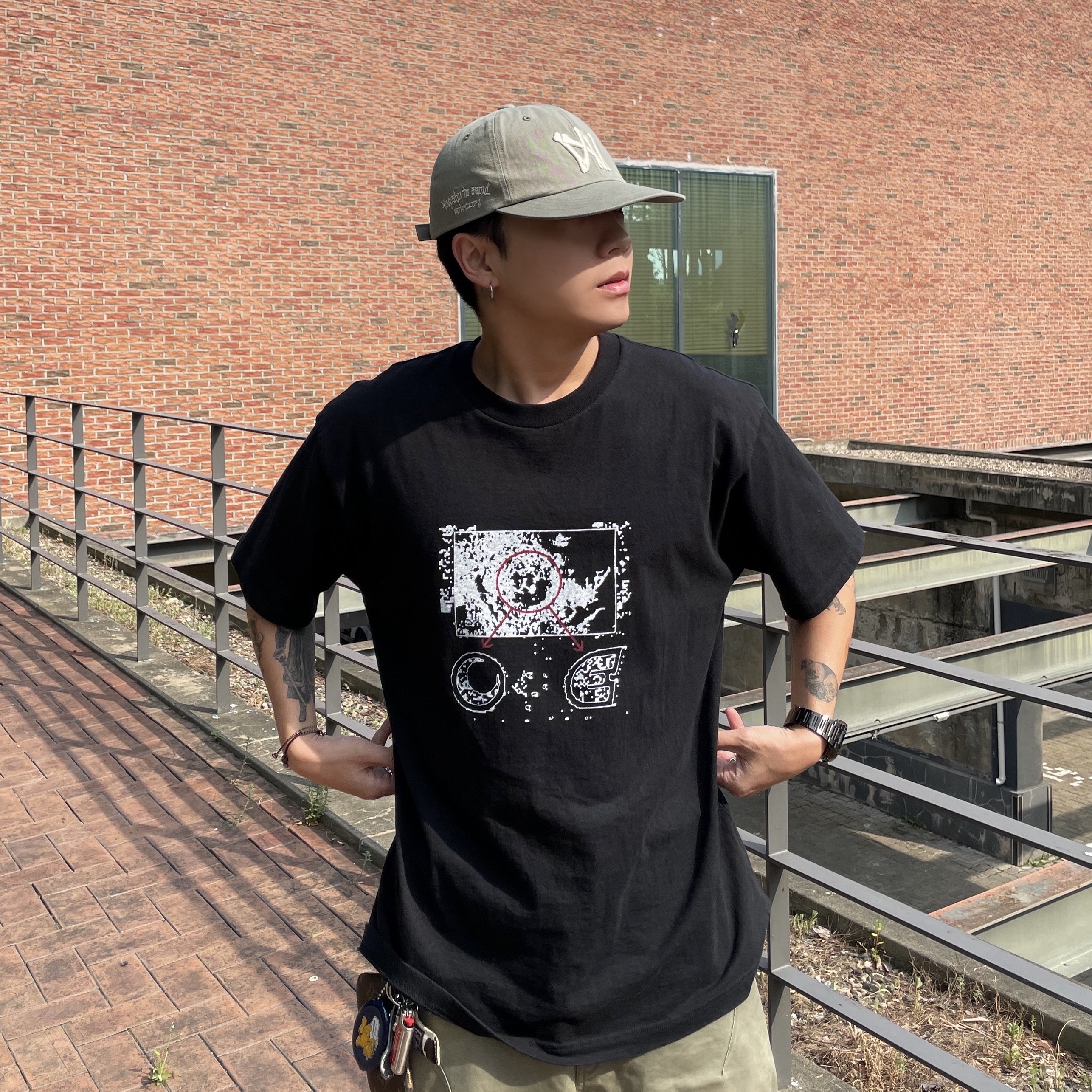 Aoiro 6-Panel Bone A/N Cap Olive 착용 스타일 - 1