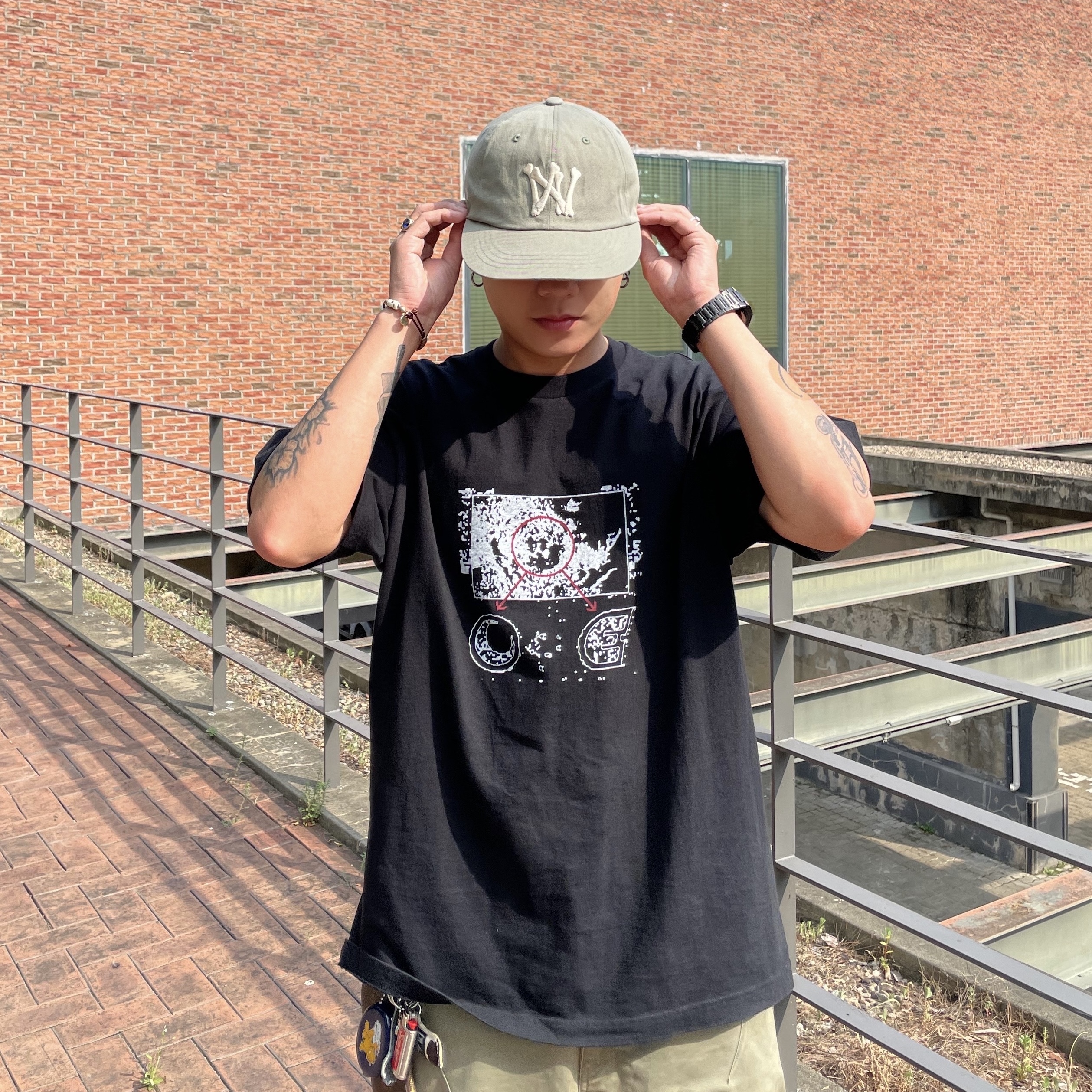 Aoiro 6-Panel Bone A/N Cap Olive 착용 스타일 - 2