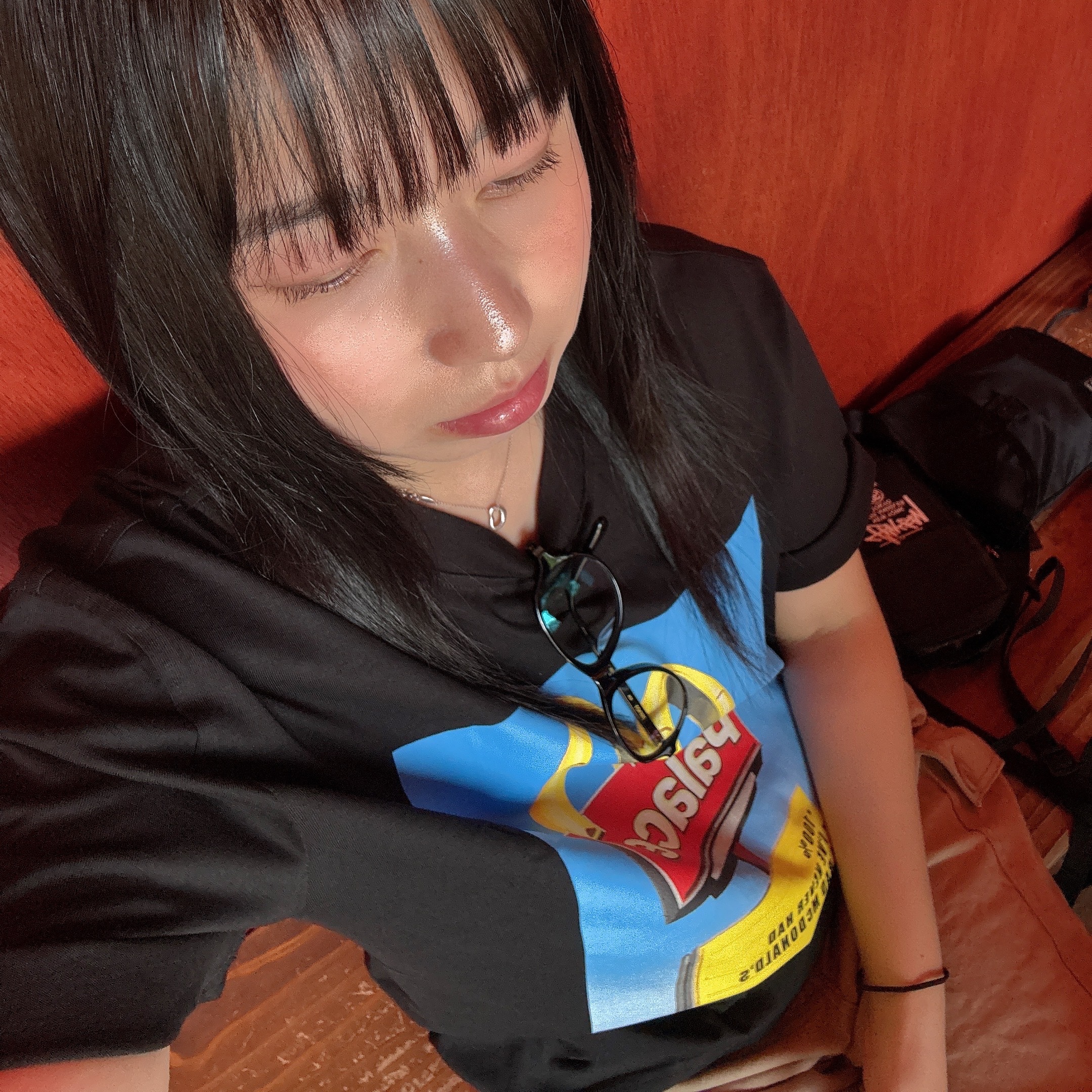Palace x McDonald's Sign T-Shirt Black - 23FW 착용 스타일