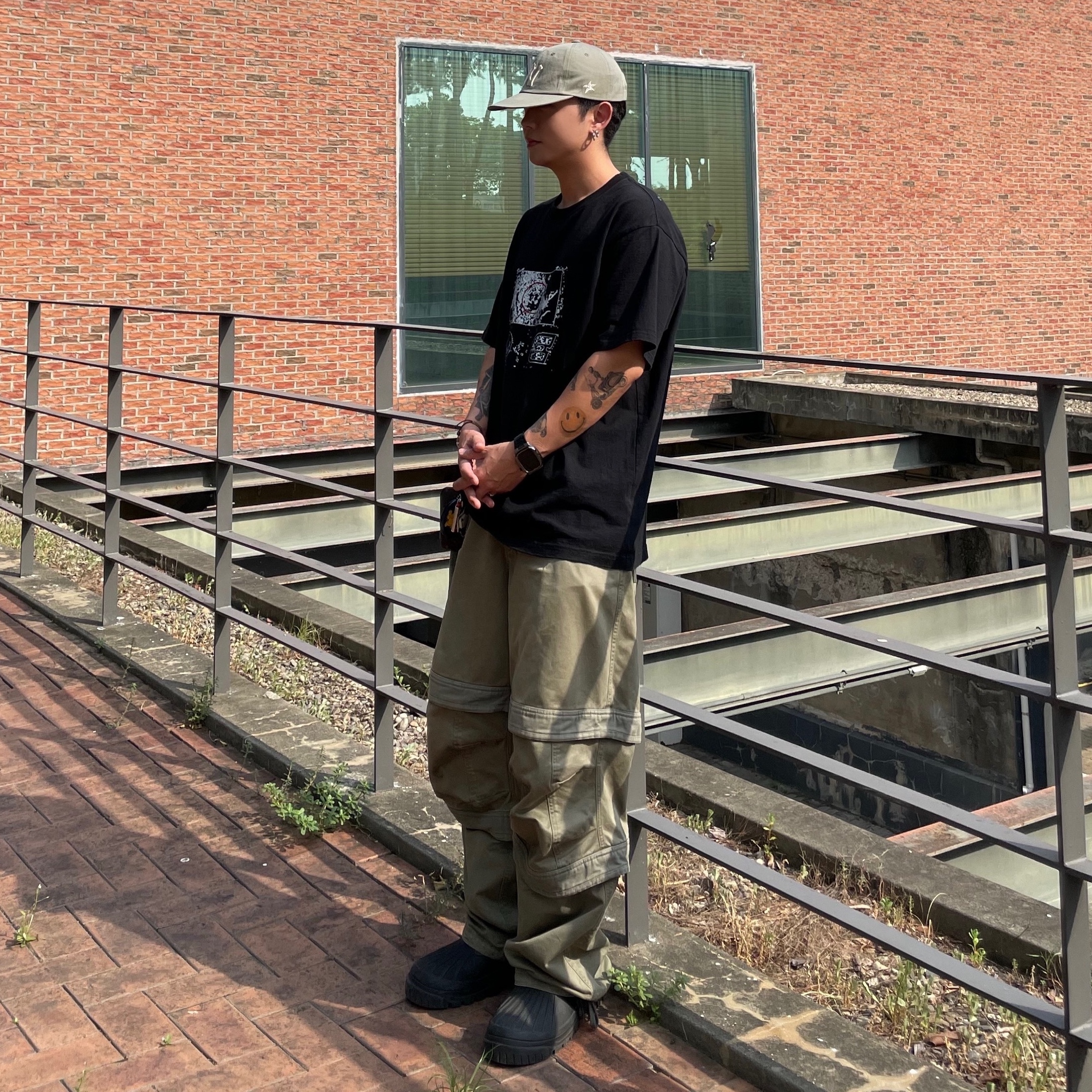 Aoiro 6-Panel Bone A/N Cap Olive 착용 스타일 - 3