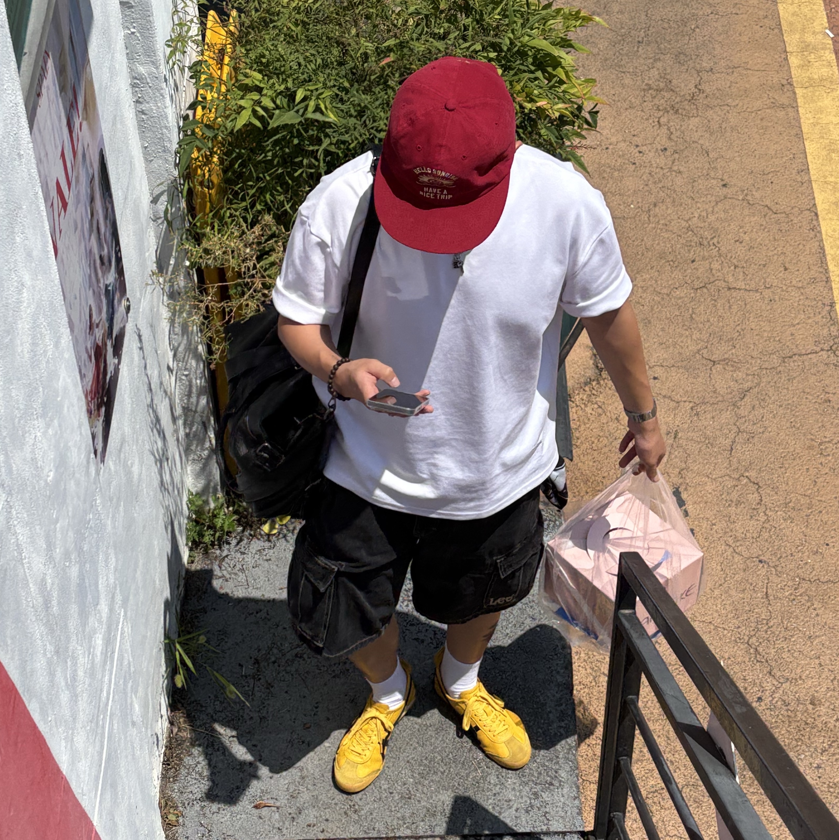 Hello Sunrise VTG Arch Logo Relaxed Fit Cap Red, Onitsuka Tiger Mexico 66 Yellow Black 착용 스타일