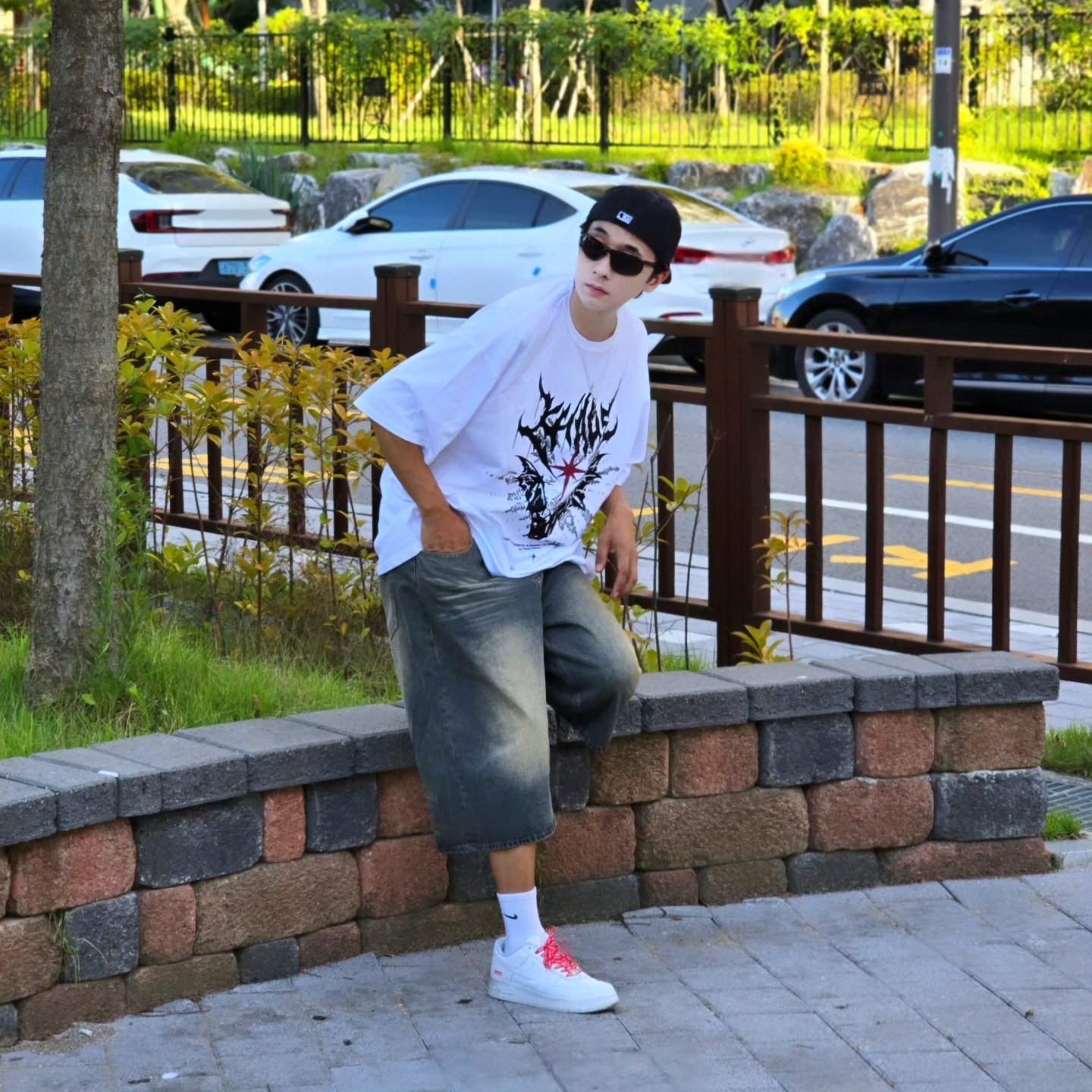 New Era 59Fifty MLB Authentic New York Yankees Game Navy, Nike x Supreme Air Force 1 Low White 착용 스타일 - 2