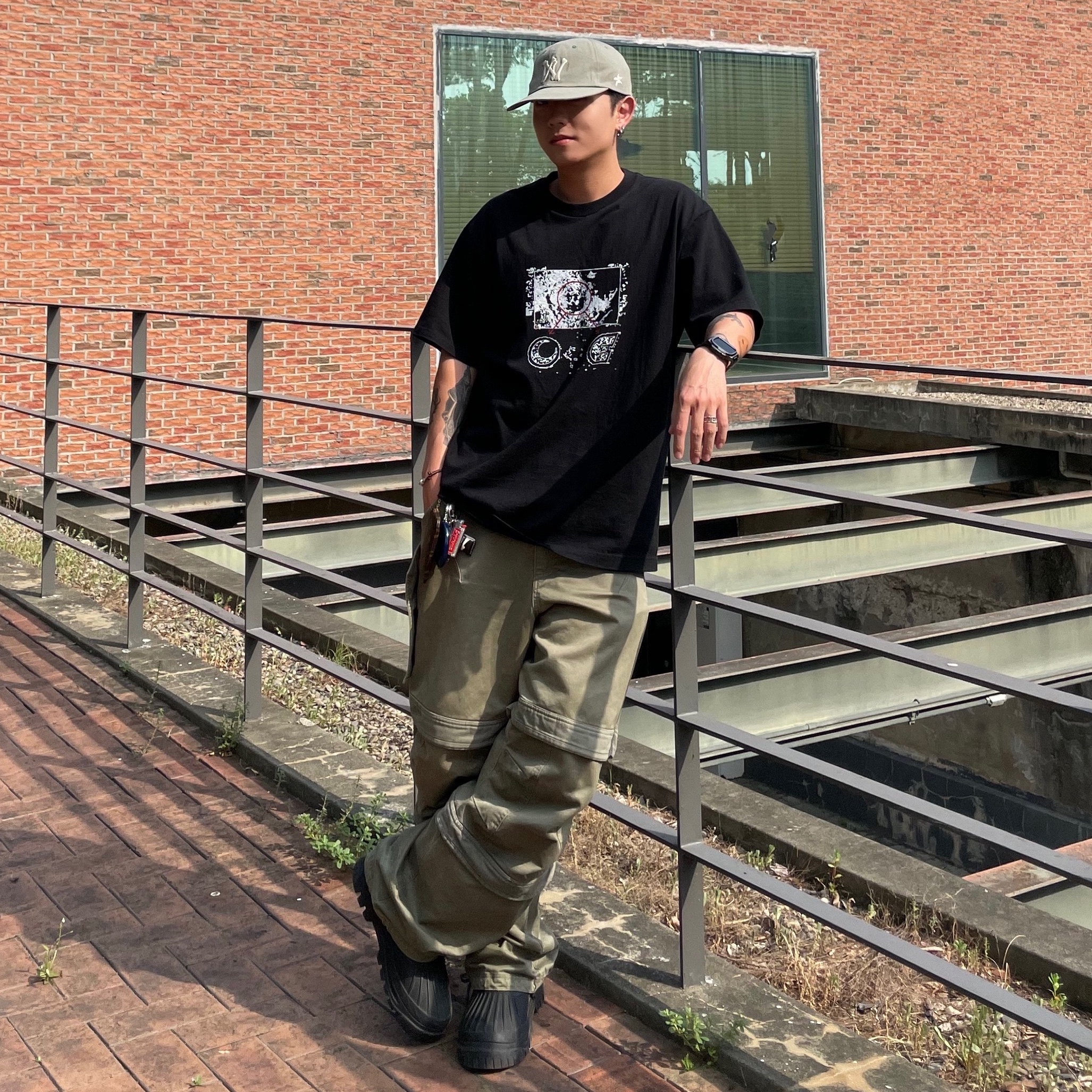 Aoiro 6-Panel Bone A/N Cap Olive 착용 스타일 - 4