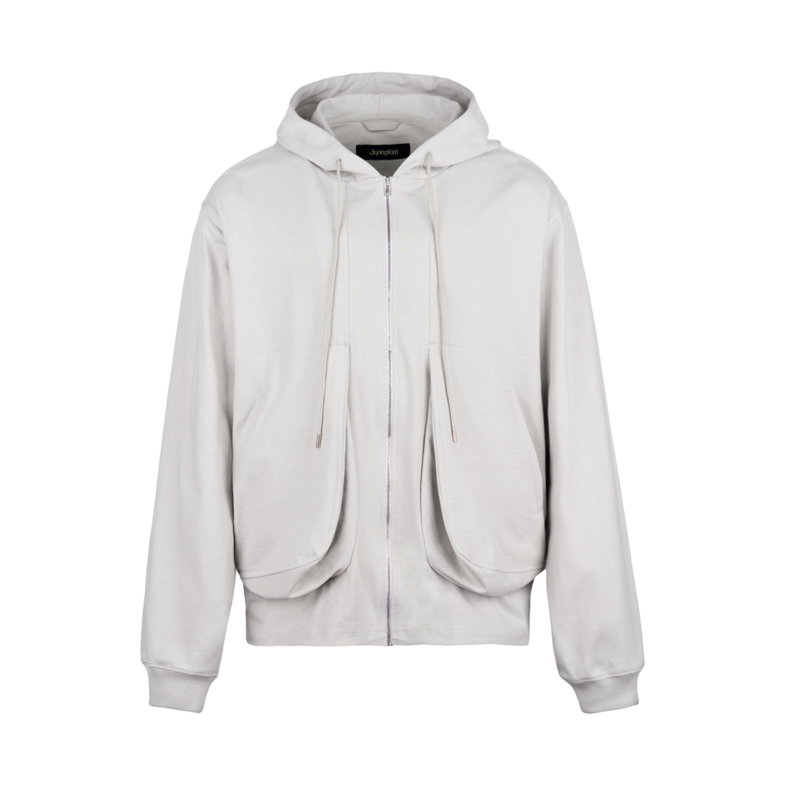 지용 킴 드레이프드 포켓 집업 후드 오프 화이트(Jiyong Kim Draped Pocket ZipUp Hoodie Off White)