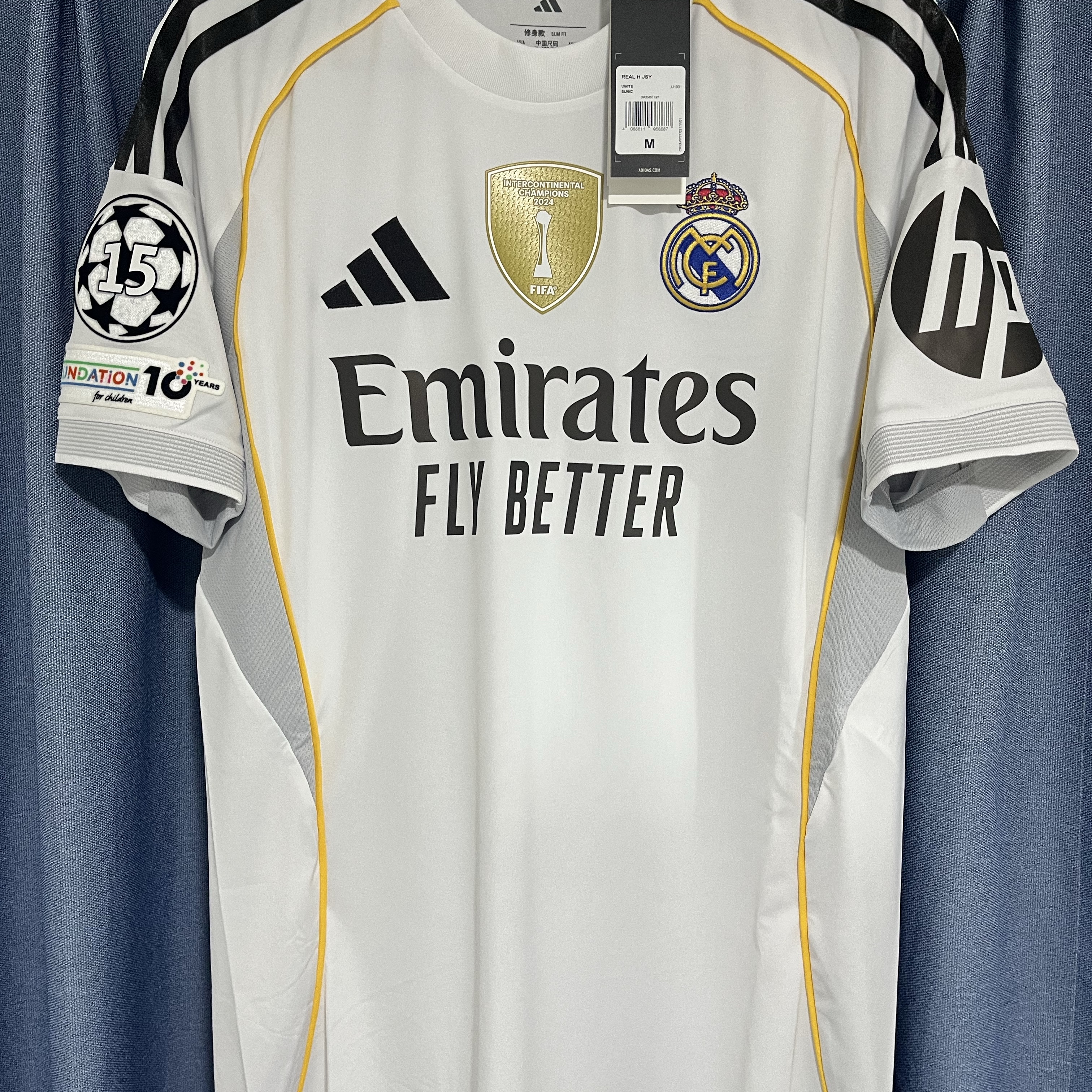 Adidas Real Madrid 2025/26 Home Jersey White - KR Sizing (Non Marking Ver.) 착용 스타일 - 2