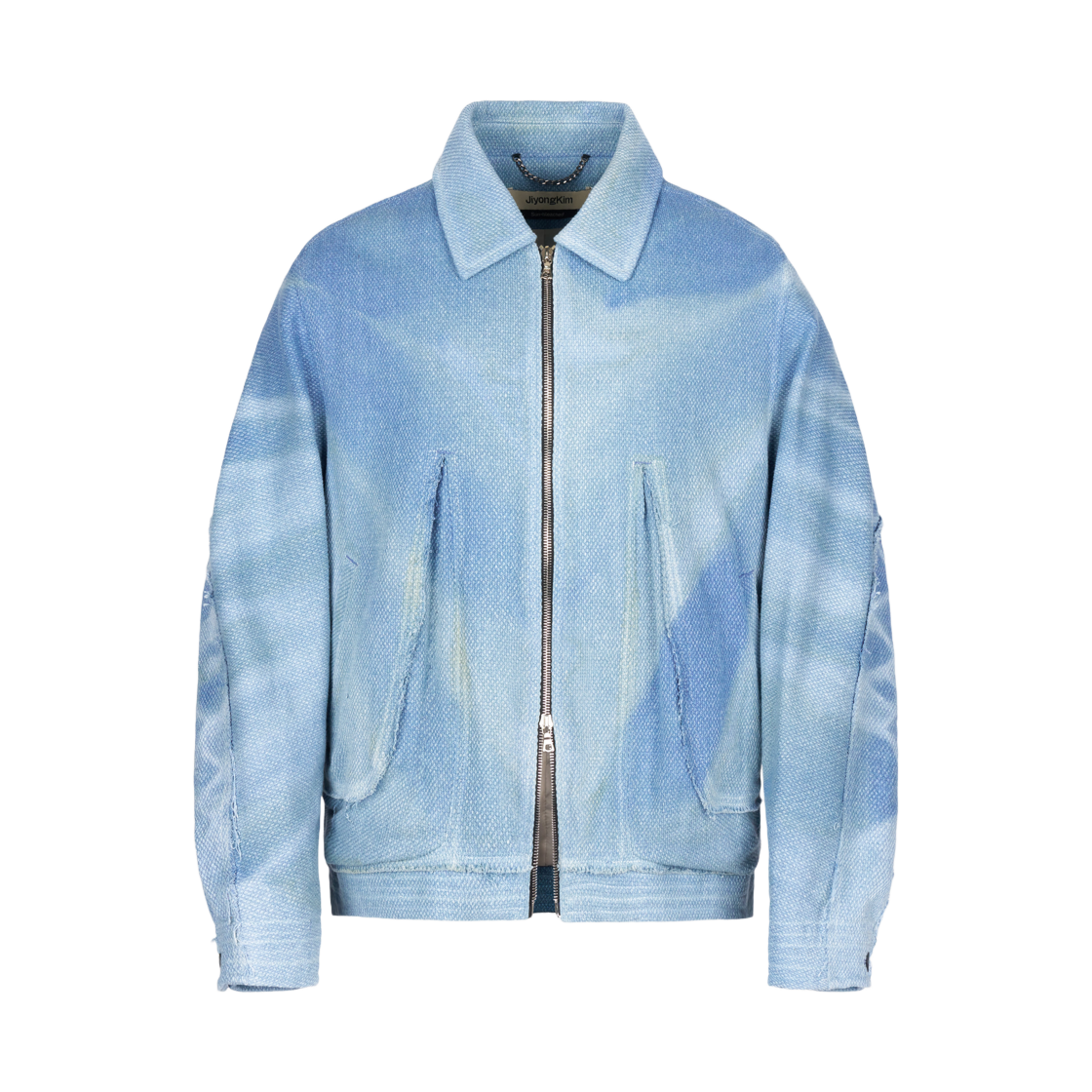 지용 킴 썬 블리치드 로우 엣지 블루종 라이트 블루(Jiyong Kim Sun Bleached Raw Edge Blouson Light Blue)