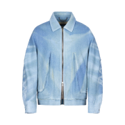 Jiyong Kim Sun Bleached Raw Edge Blouson Light Blue