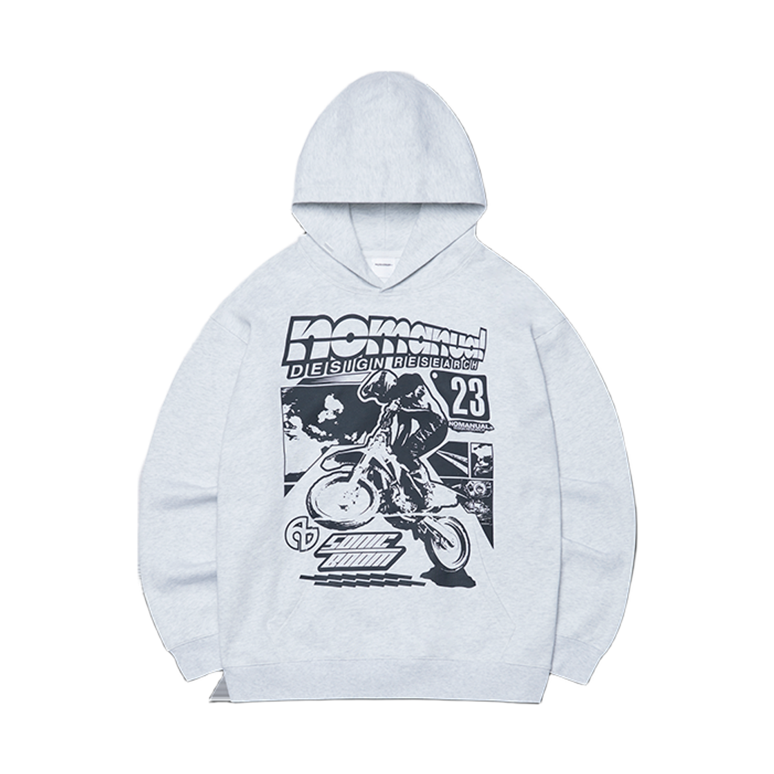 NM43HD01M1WM NOMANUAL NM Auto Hoodie White Melange
