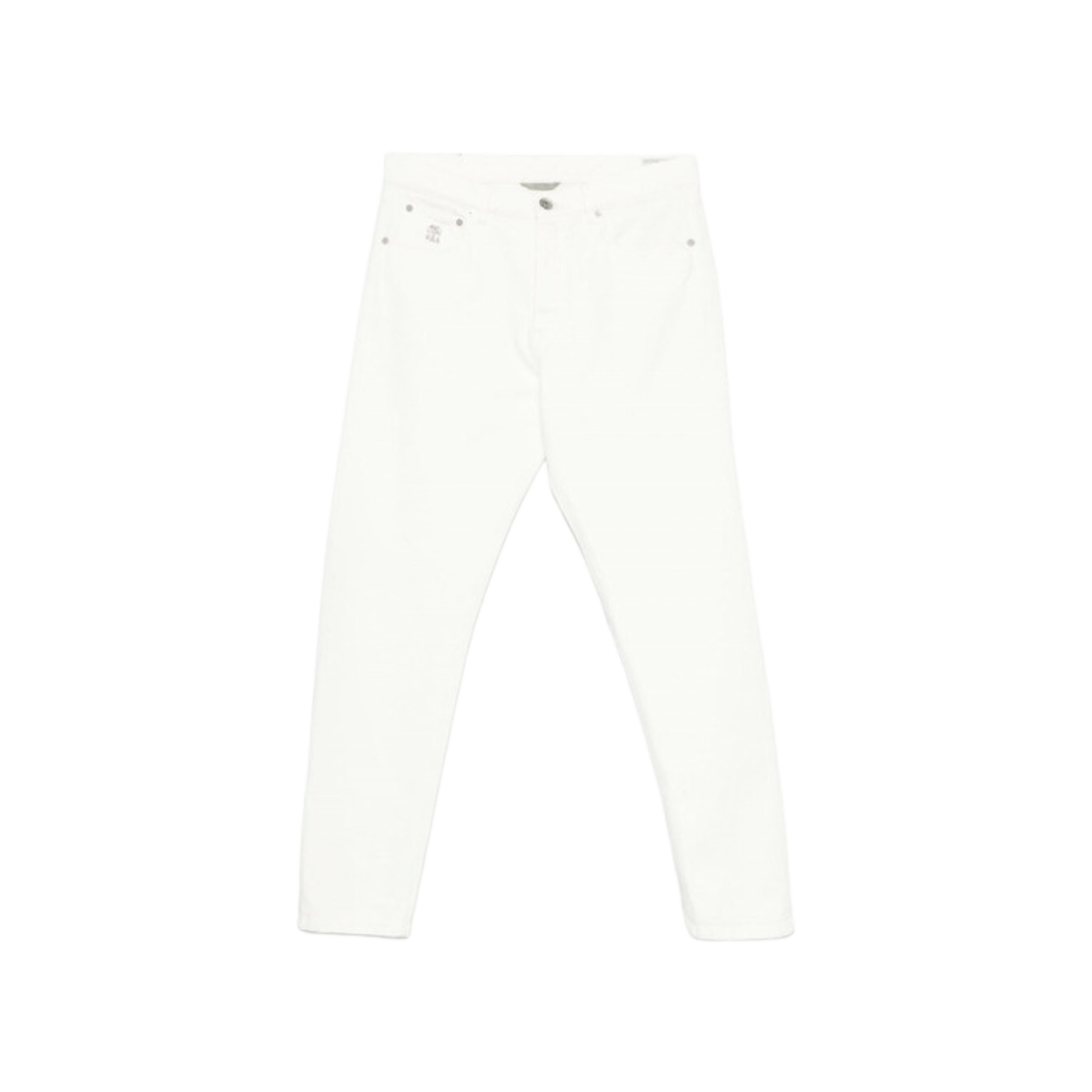 M237PO1090-C7210 Brunello Cucinelli Garment Dyed Iconic Fit Five Pocket Trousers in Denim Snow