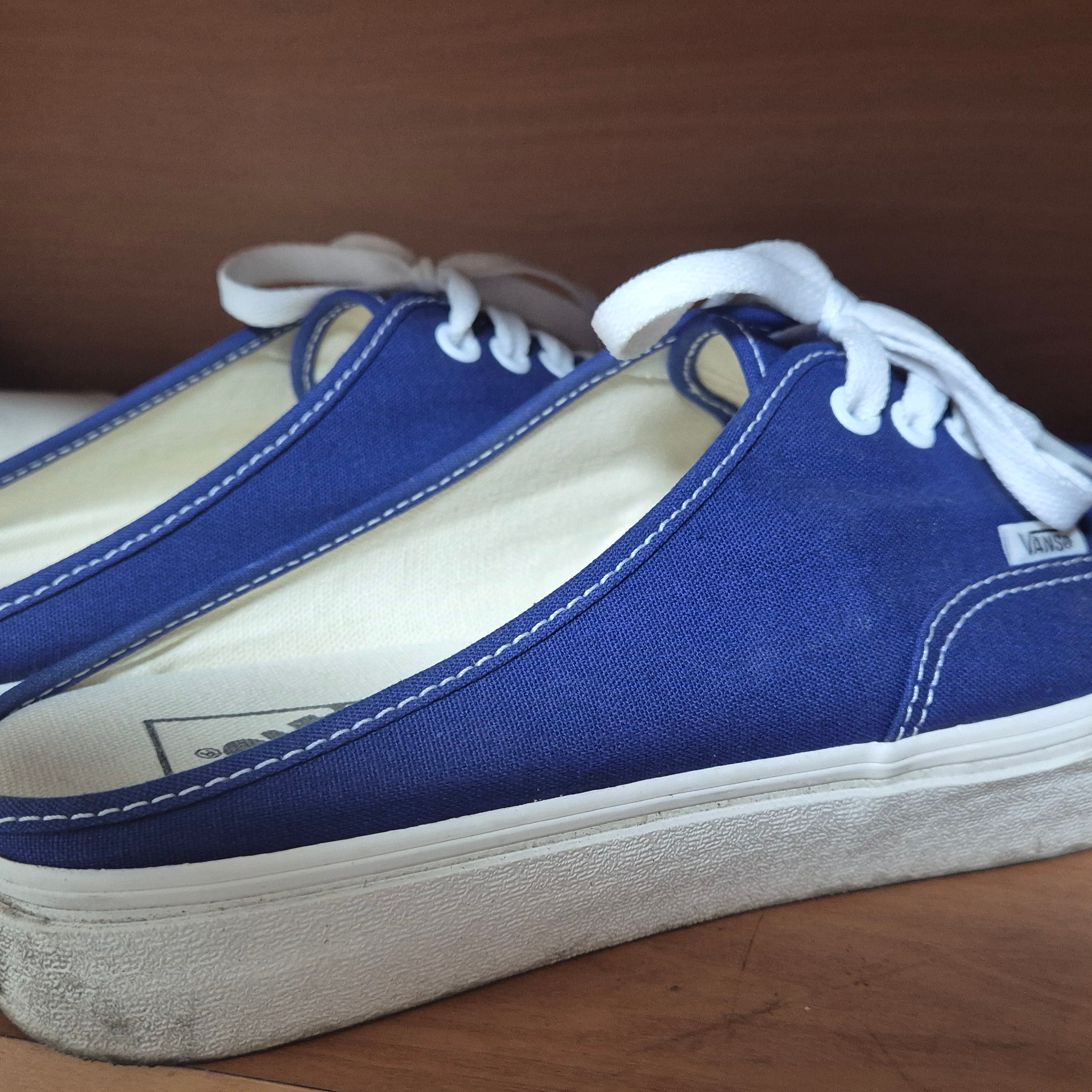 Vans Canvas Authentic Mule Blue 착용 스타일