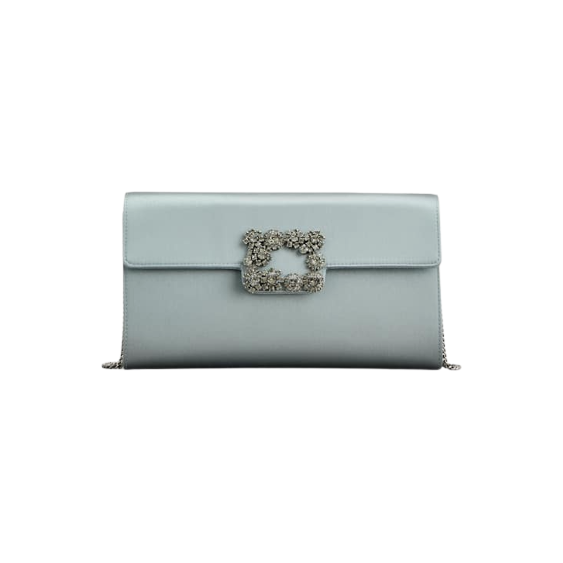 RBWAMFD0207RS0B406 Roger Vivier Efflorescence Clutch in Satin Grey