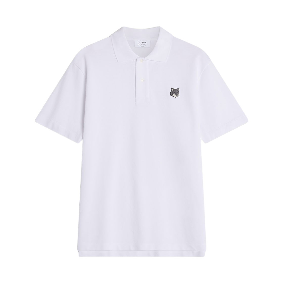 PM00210KP0001-P100 Maison Kitsune Fox Head Comfort Polo White
