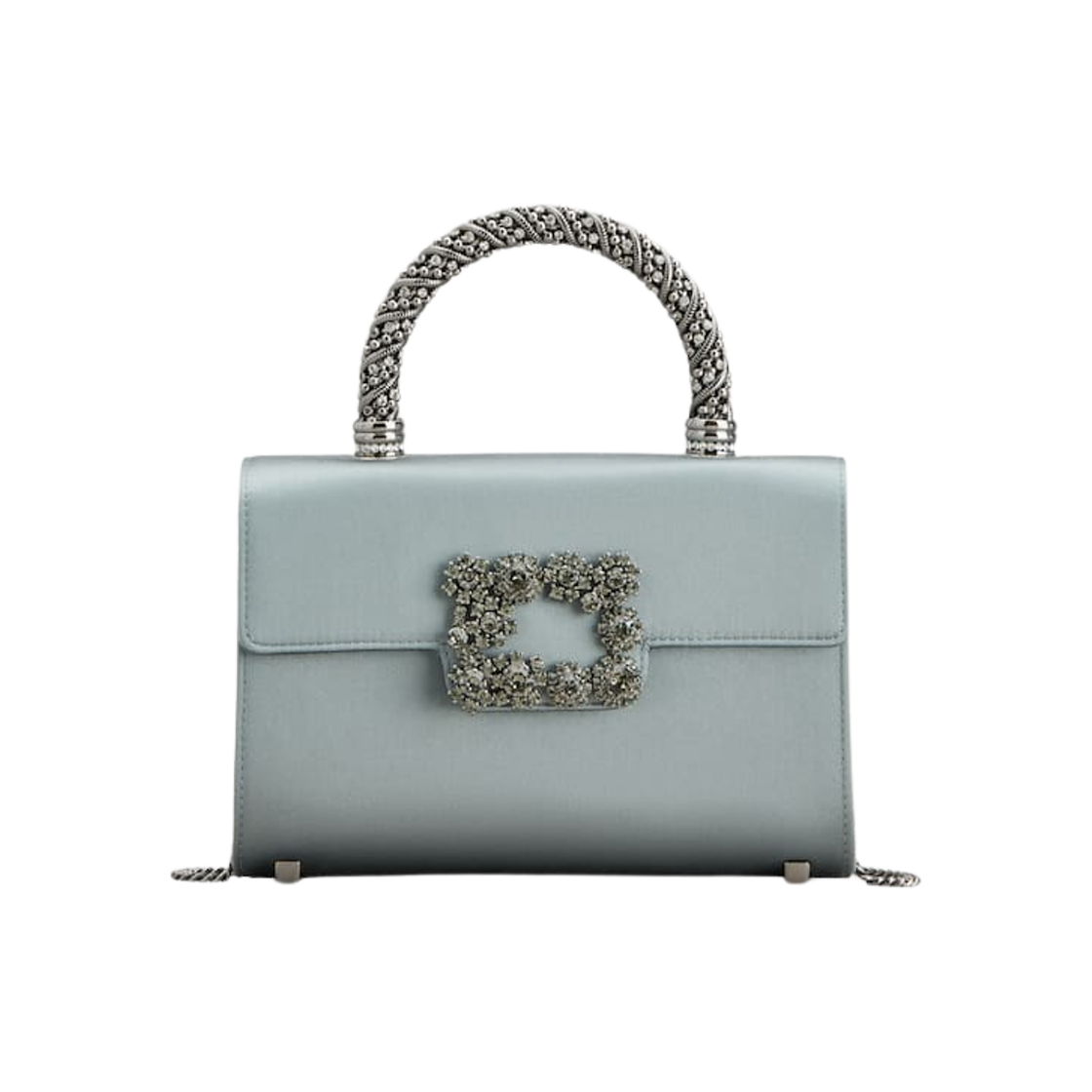RBWAMFC0105RS0B406 Roger Vivier Jewel Efflorescence Mini Bag in Satin Grey