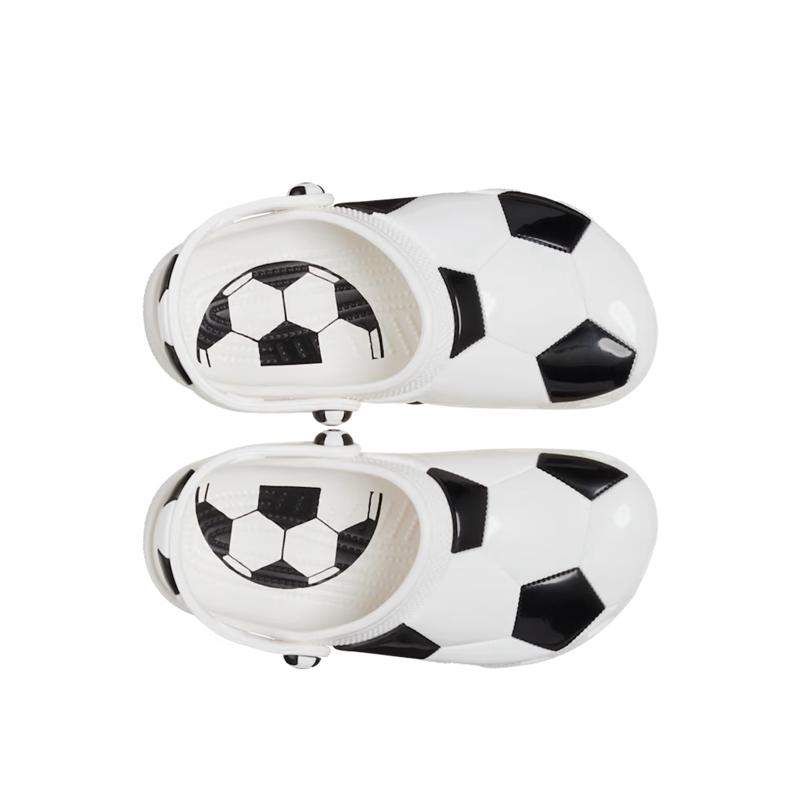 (키즈) 크록스 클래식 사커 볼 클로그 화이트 블랙((Kids) Crocs Classic Soccer Ball Clog White Black) - 2