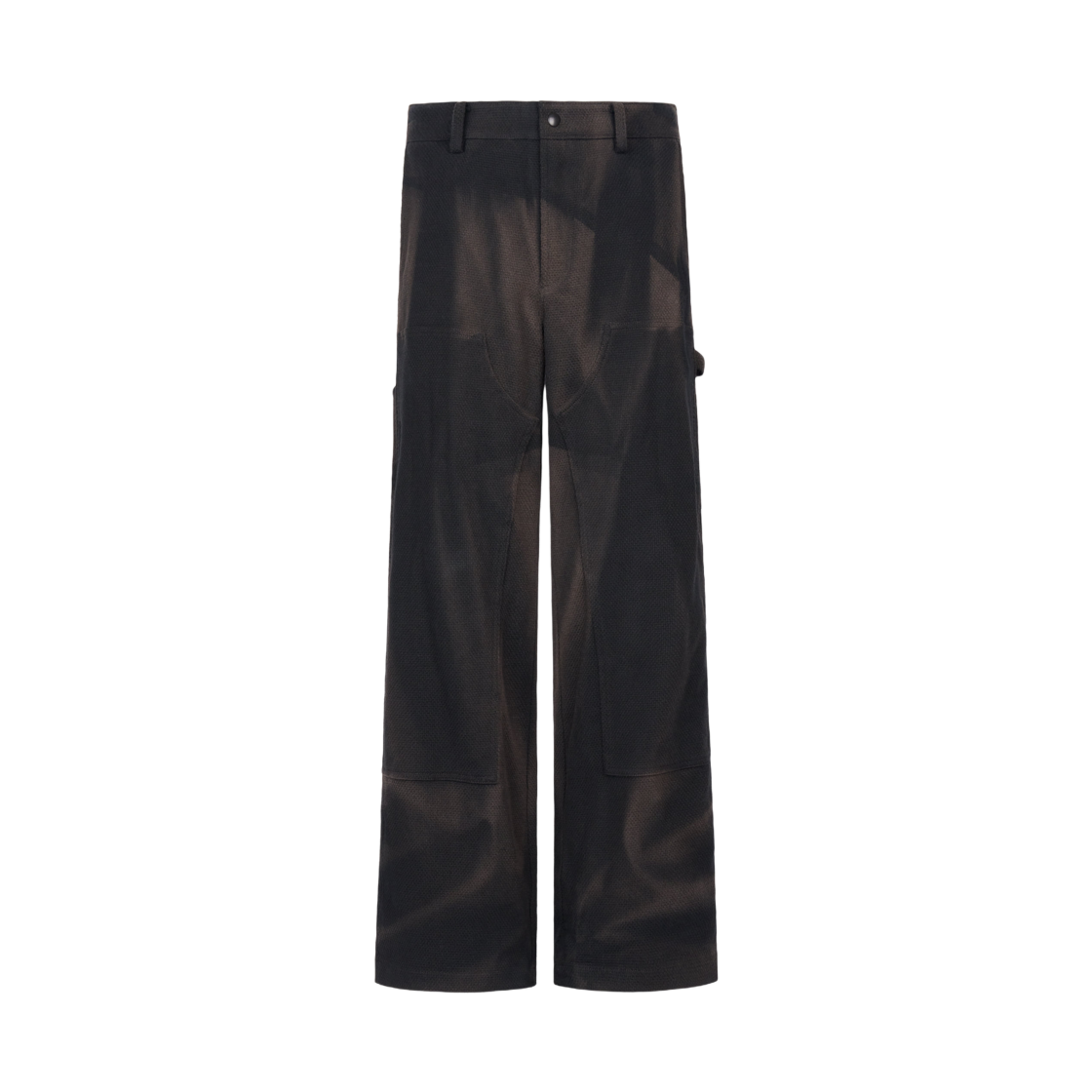 지용 킴 썬 블리치드 더블 니 트라우저 블랙(Jiyong Kim Sun Bleached Double Knee Trousers Black)