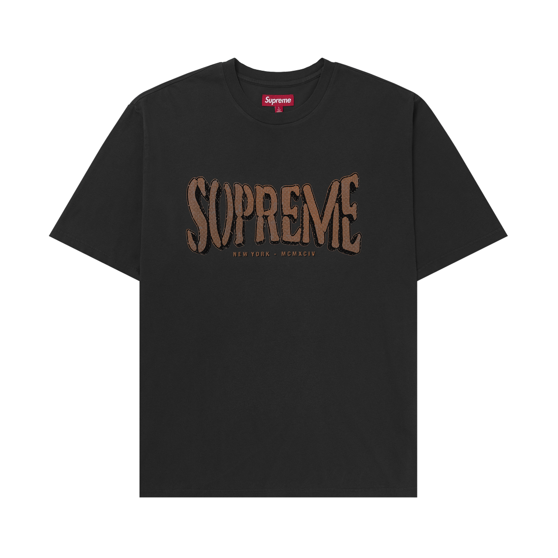 슈프림 플록 워시드 숏슬리브 탑 블랙 - 25SS