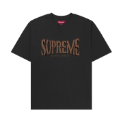 Supreme Flocked Washed S/S Top Black - 25SS