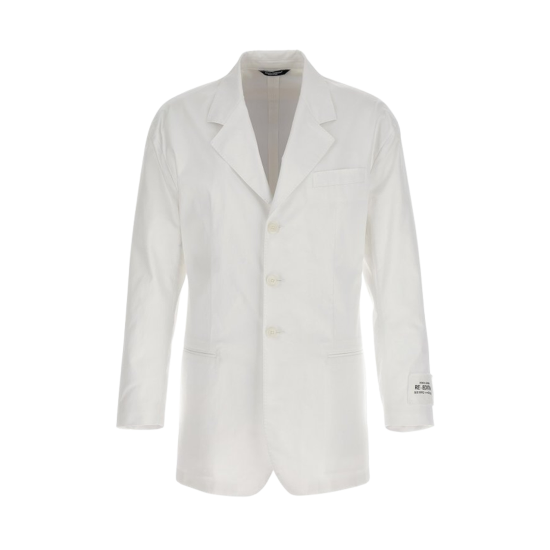 G2SK1TFUFMLW0800 Dolce & Gabbana Stretch Cotton Gabardine Jacket White