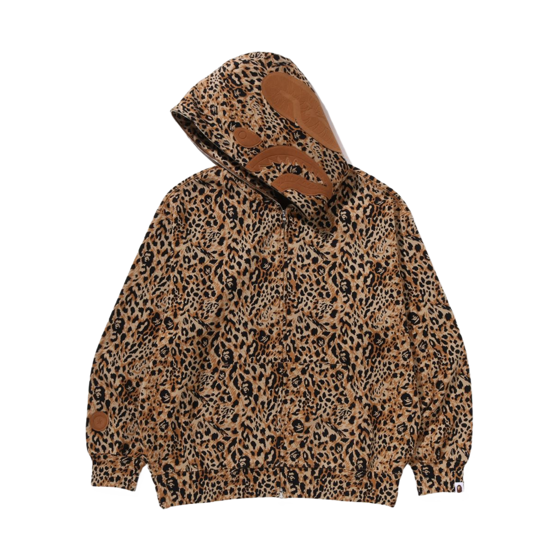 베이프 와일드 레오파드 패턴 샤크 릴렉스드 핏 풀 집 후드 베이지(BAPE Wild Leopard Pattern Shark Relaxed Fit Full Zip Hoodie Beige) - 2