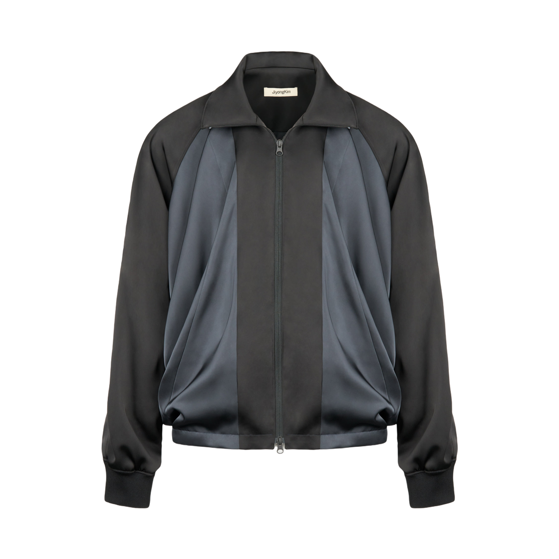 지용 킴 드레이프드 더블 헴 트랙 자켓 블랙(Jiyong Kim Draped Double Hem Track Jacket Black)
