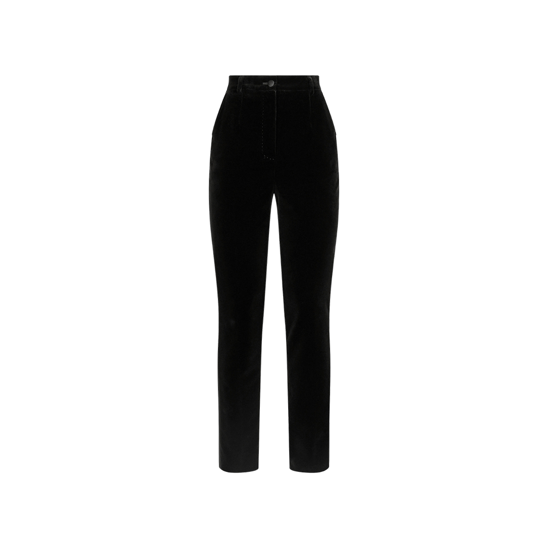 FTC71TFUVG7N0000 (W) Dolce & Gabbana Tailored Velvet Tuxedo Pants Black