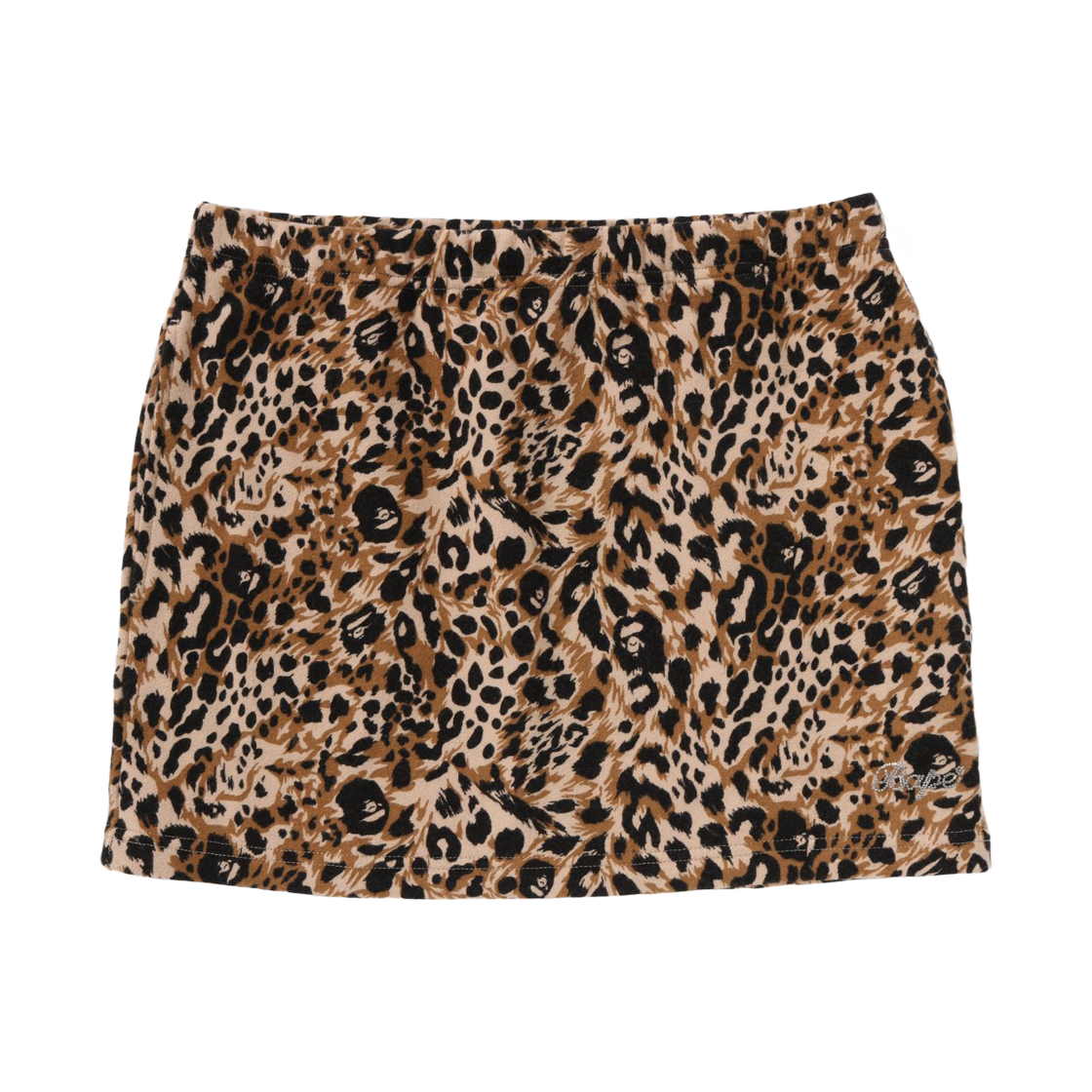 - (W) BAPE Wild Leopard Pattern Sweat Skirt Beige